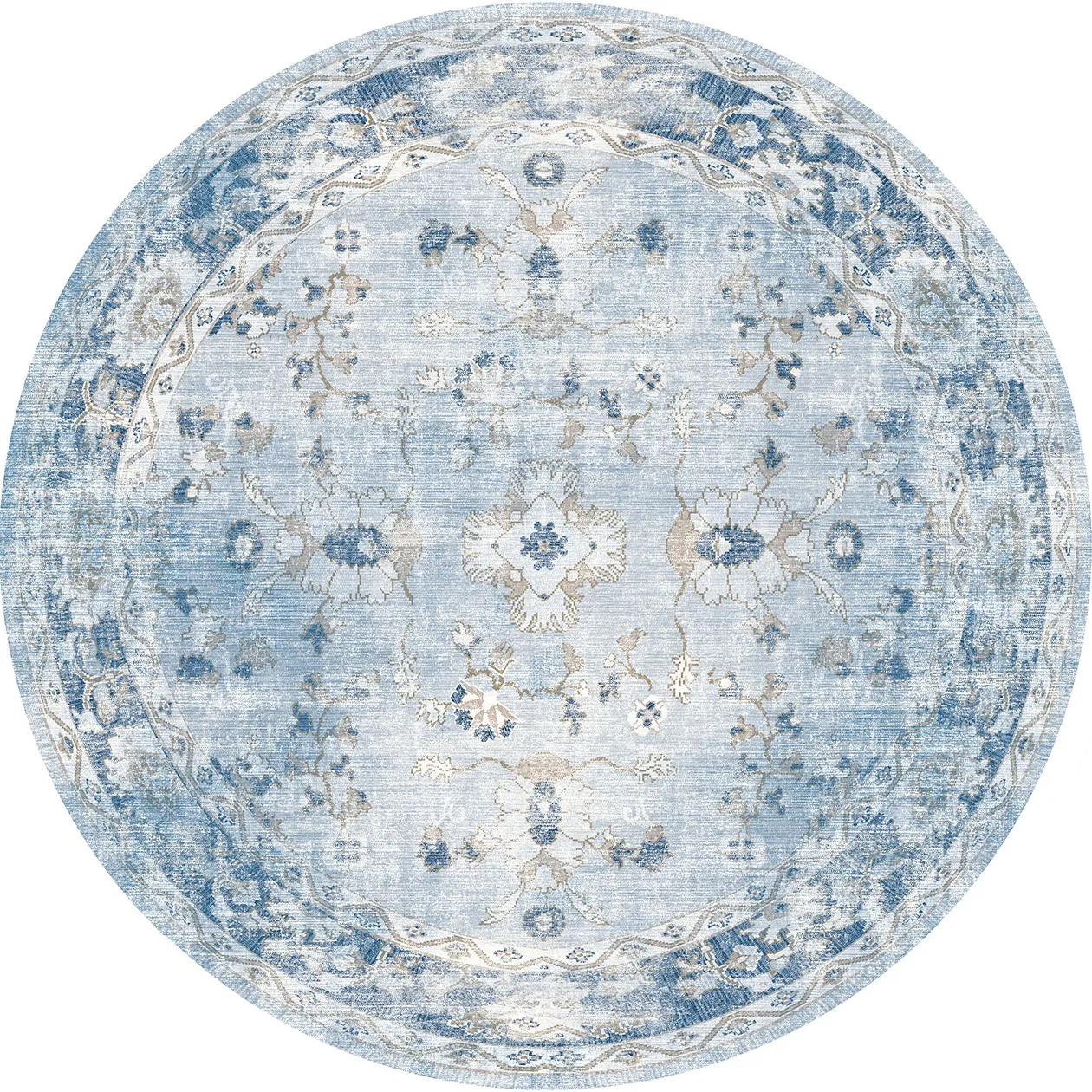 Kruhový koberec - Gombalia (svetlo modrý)
