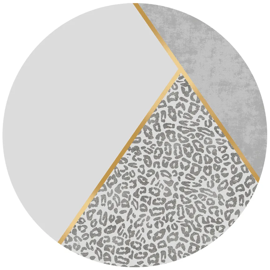Kruhový koberec - Granada (šedá/zlatá)
