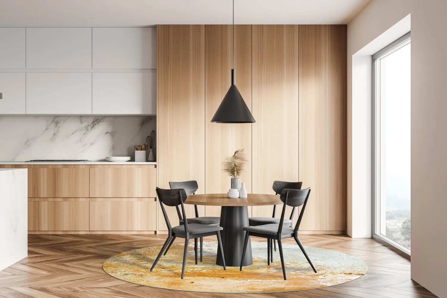 Kruhový koberec - Amadora (zlatý)