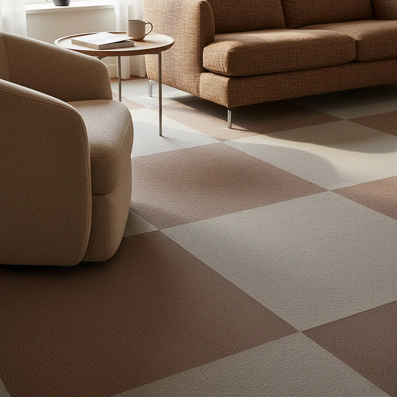 Koberec - Almeria Textilné dlaždice 24 ks (hnedý)