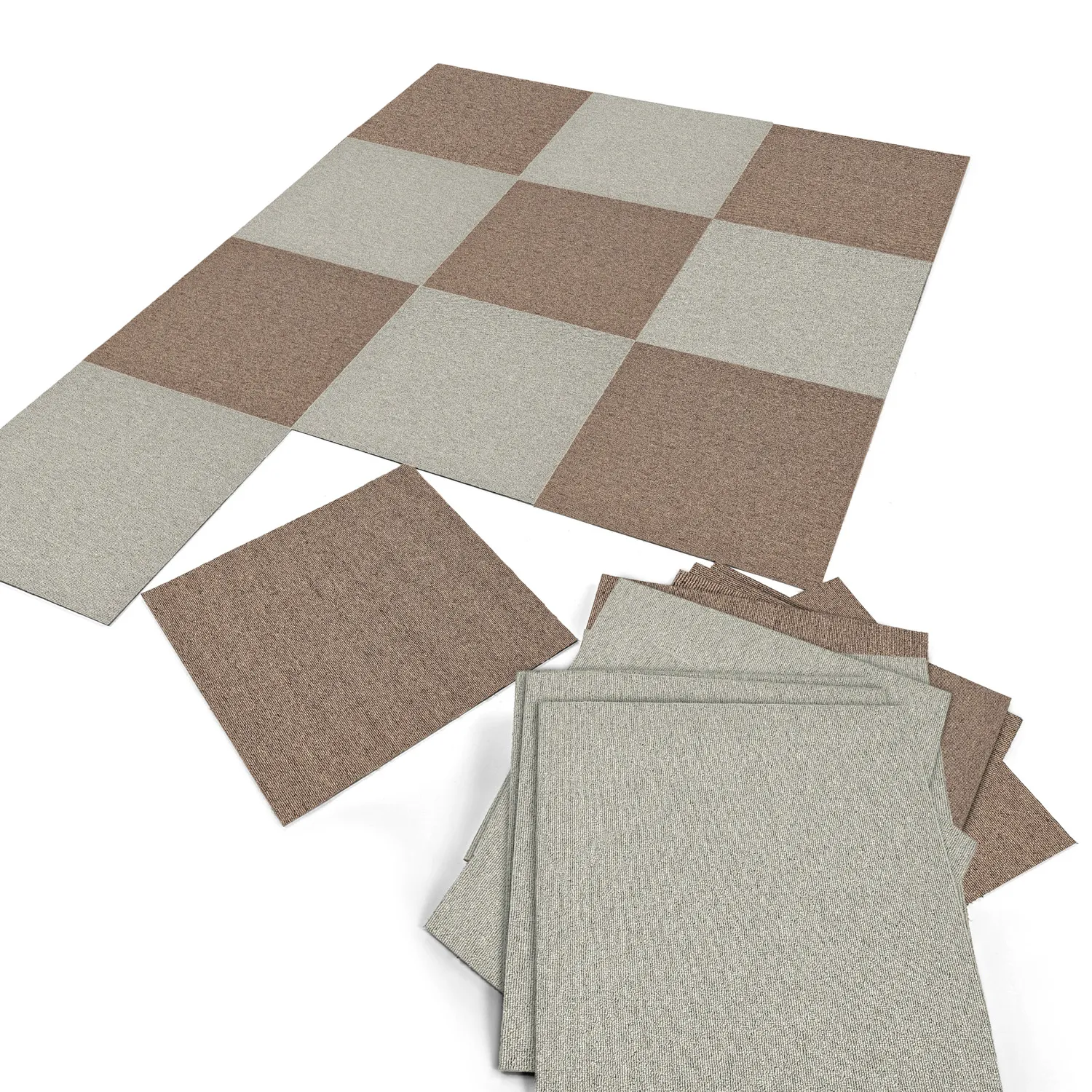 Koberec - Almeria Textilné dlaždice 24 ks (hnedý)