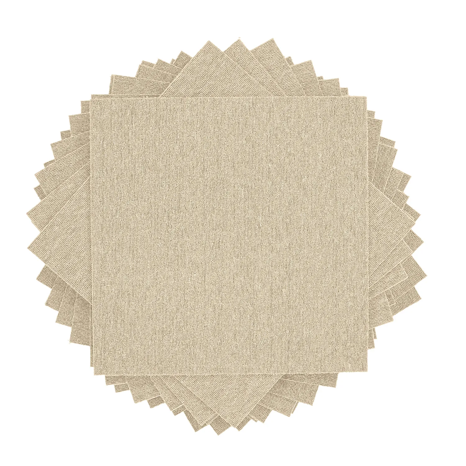 Koberec - Almeria Textilné dlaždice 24 ks (krémový)