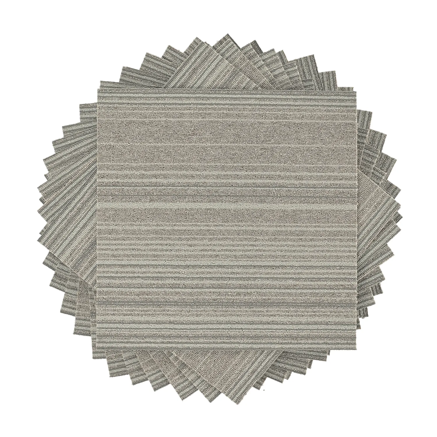 Koberec - Almeria Textilné dlaždice 24 ks. (šedé nepravidelné pruhy)