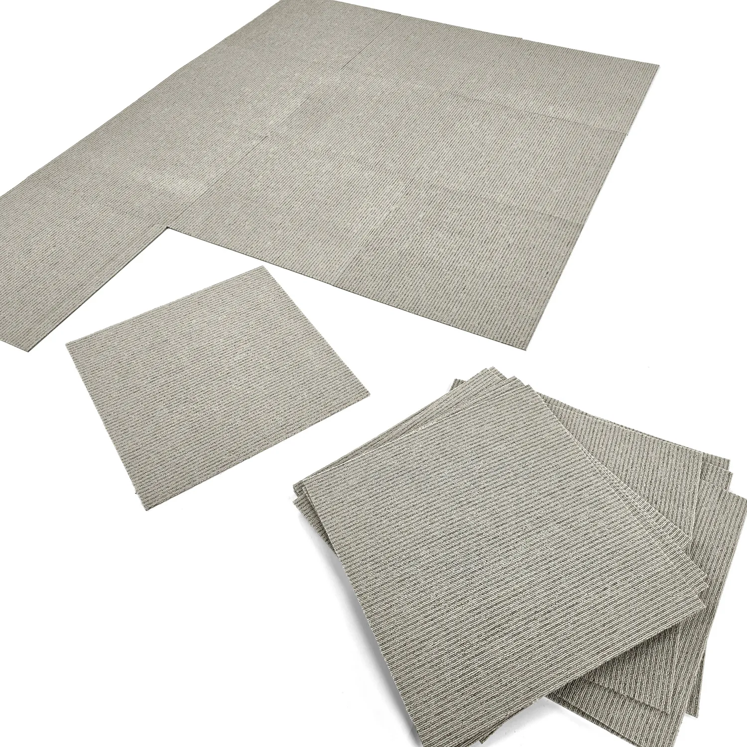 Koberec - Almeria Textilné dlaždice 24 ks. (šedé pruhy)