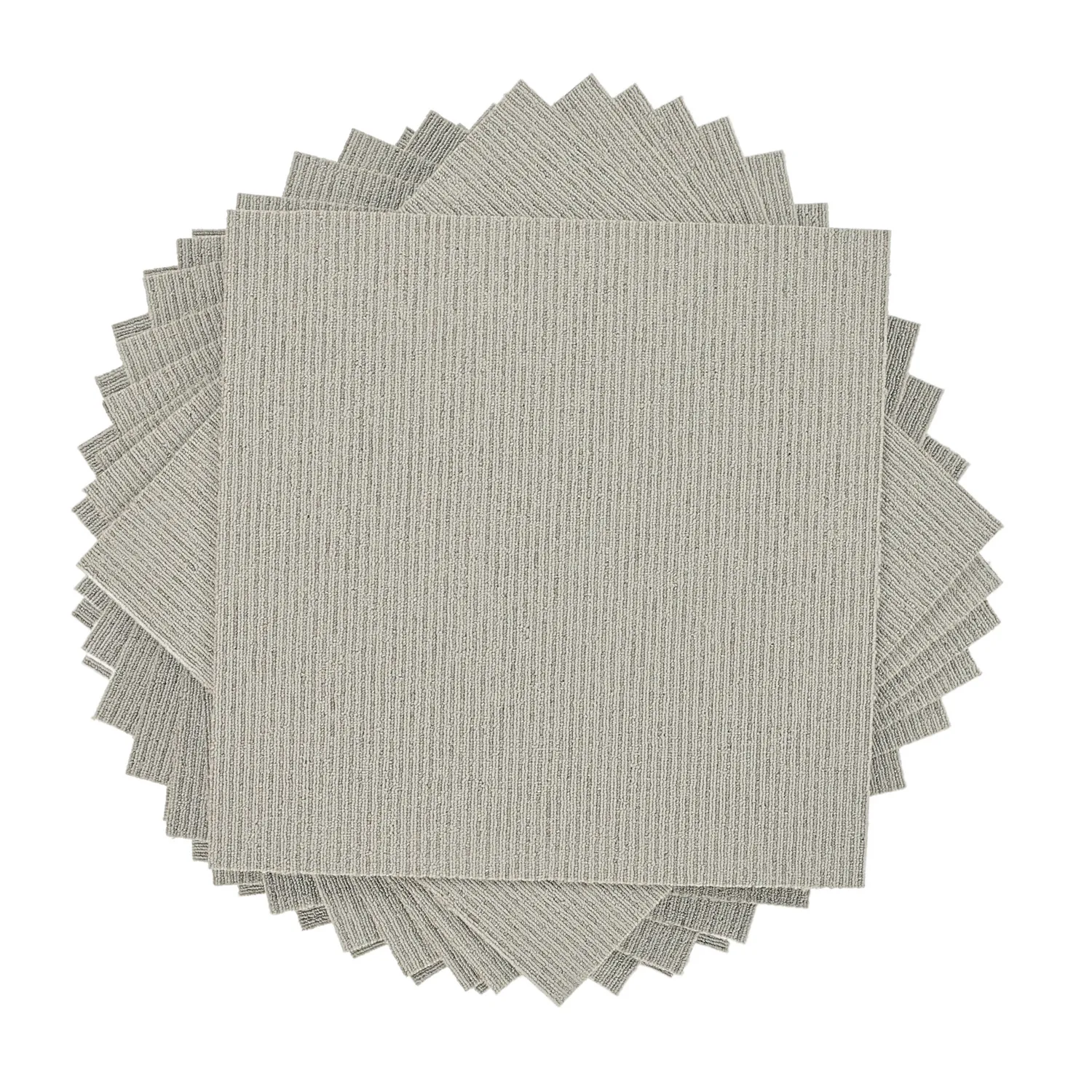 Koberec - Almeria Textilné dlaždice 24 ks. (šedé pruhy)