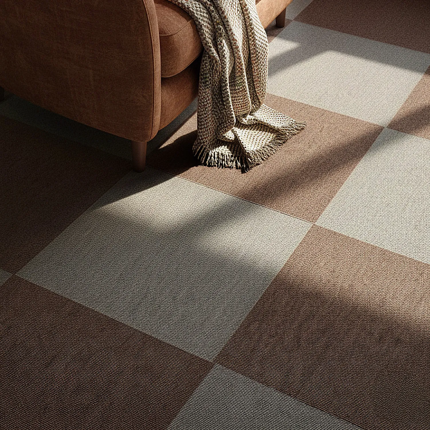 Koberec - Almeria Textilné dlaždice 24 ks (šedý)