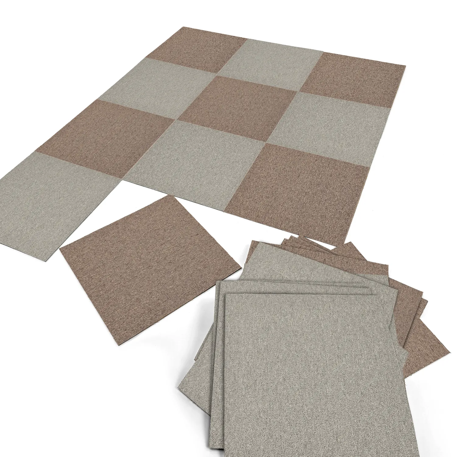 Koberec - Almeria Textilné dlaždice 24 ks (šedý)