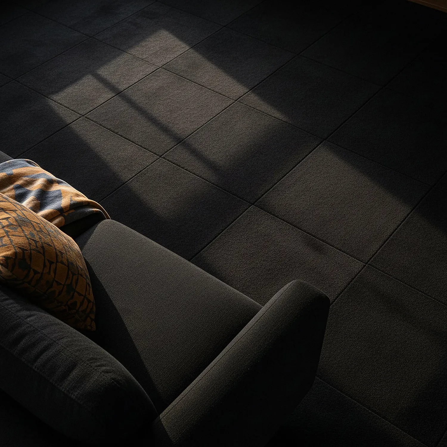 Koberec - Almeria Textilné dlaždice 24 ks (čierny)