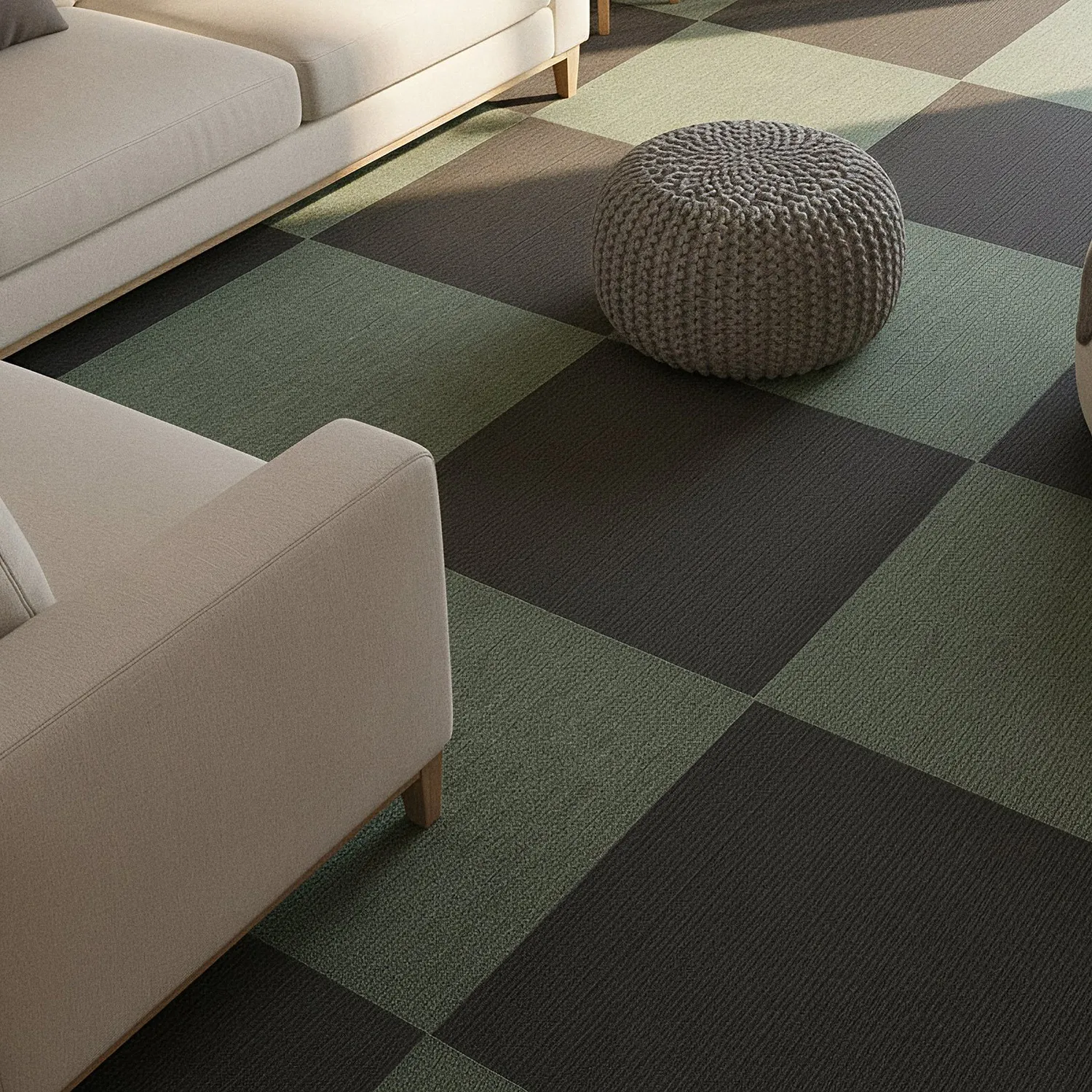 Koberec - Almeria Textilné dlaždice 24 ks (čierny)