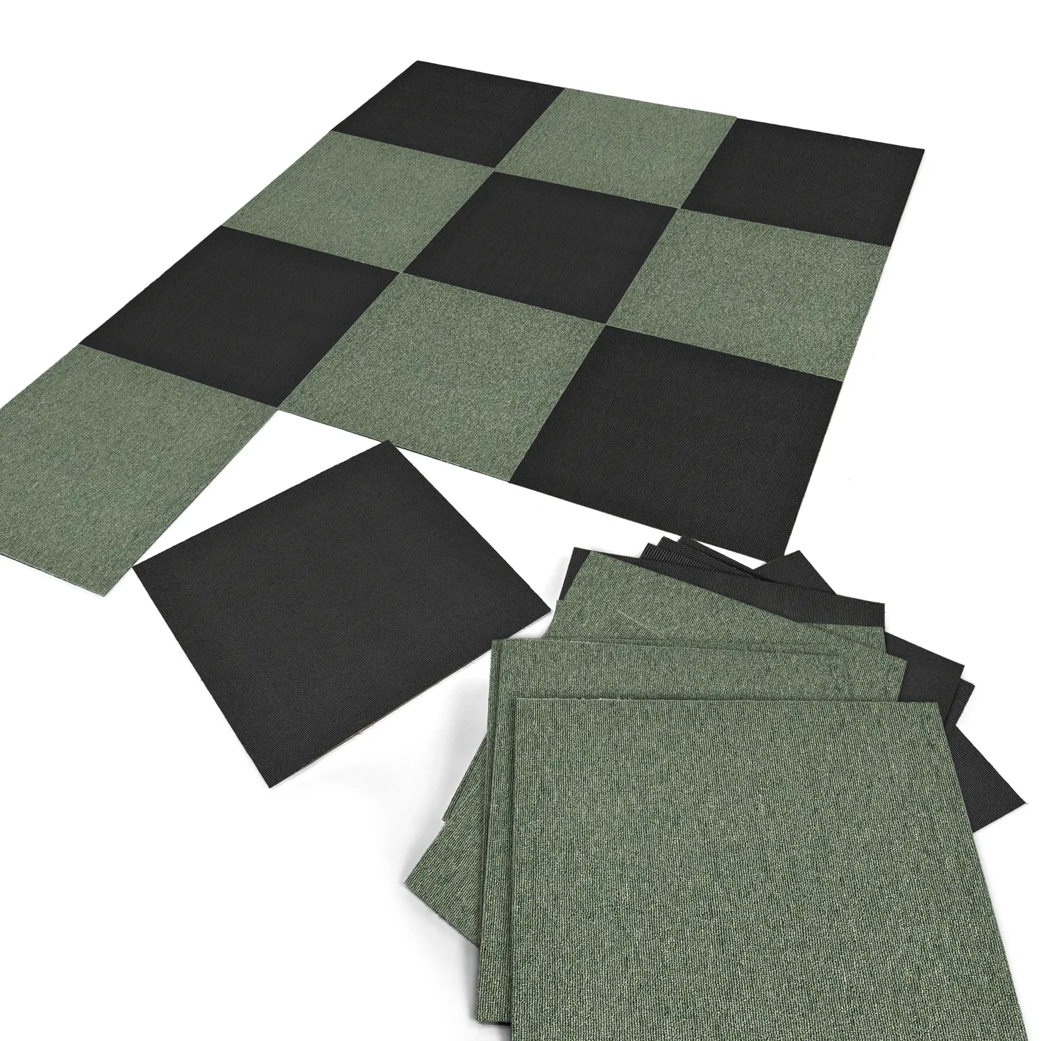 Koberec - Almeria Textilné dlaždice 24 ks (čierny)