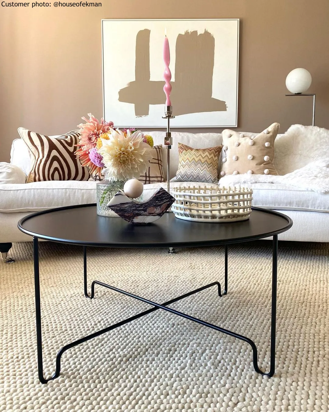 Kruhový koberec - Avafors Wool Bubble (béžový)