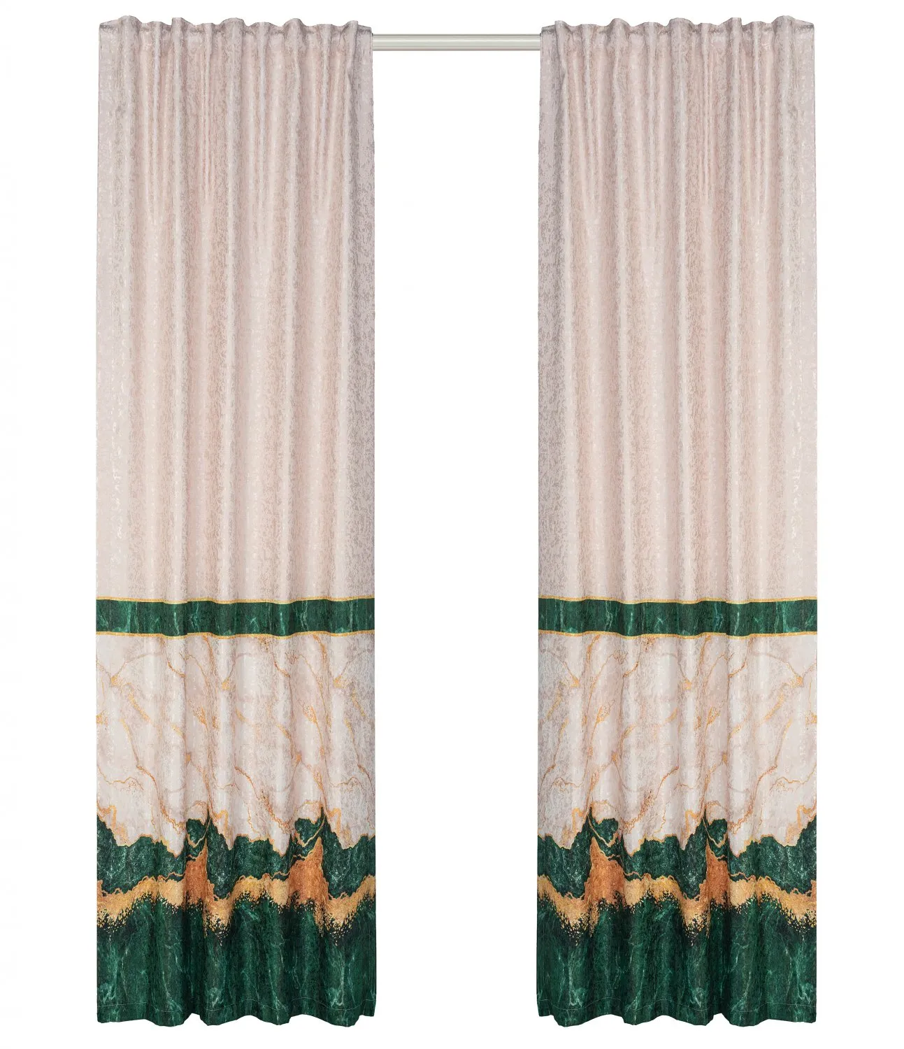 Záclona - Padova (zelená/biela/zlatá)