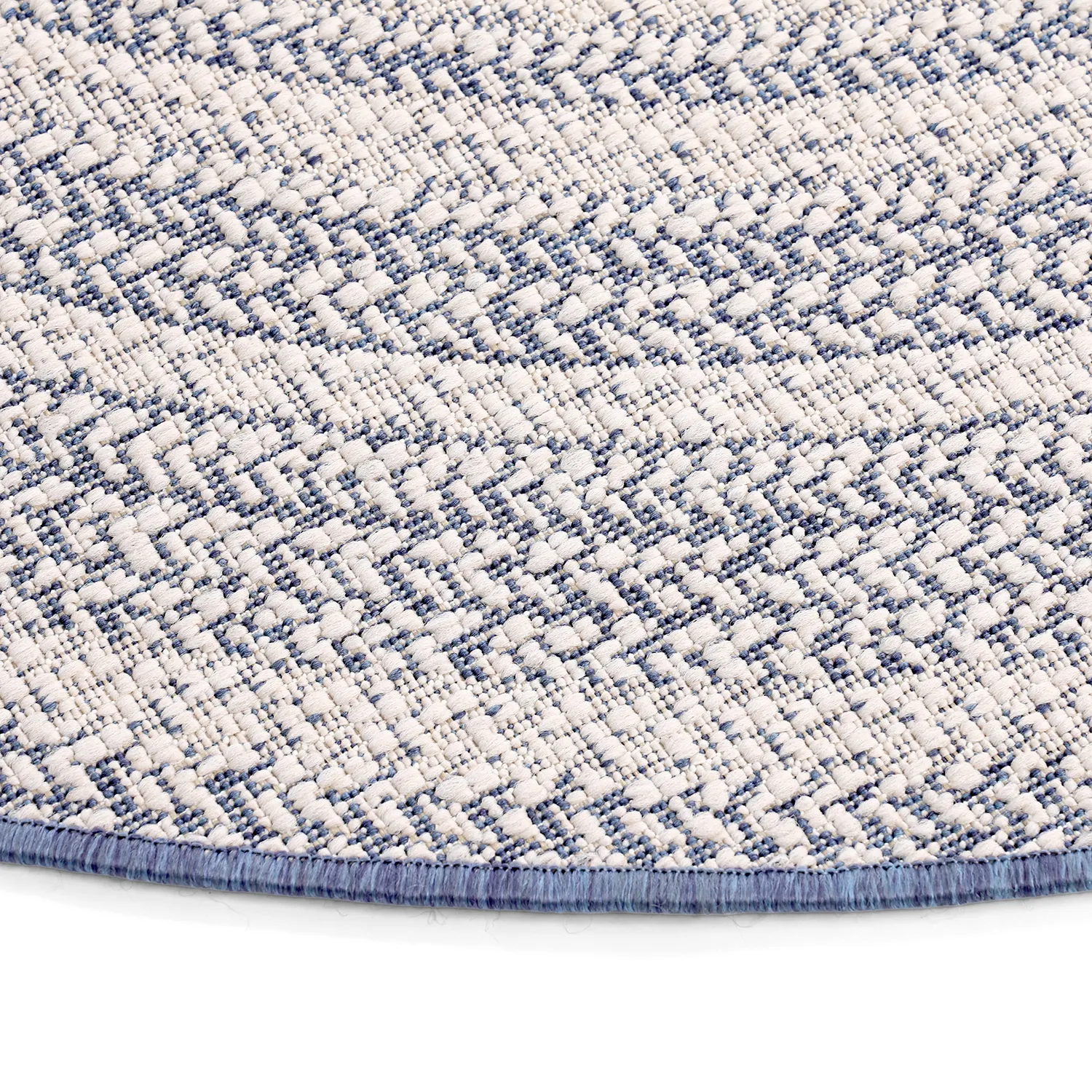 Rund matta - Indoor/Outdoor Angus (blå)