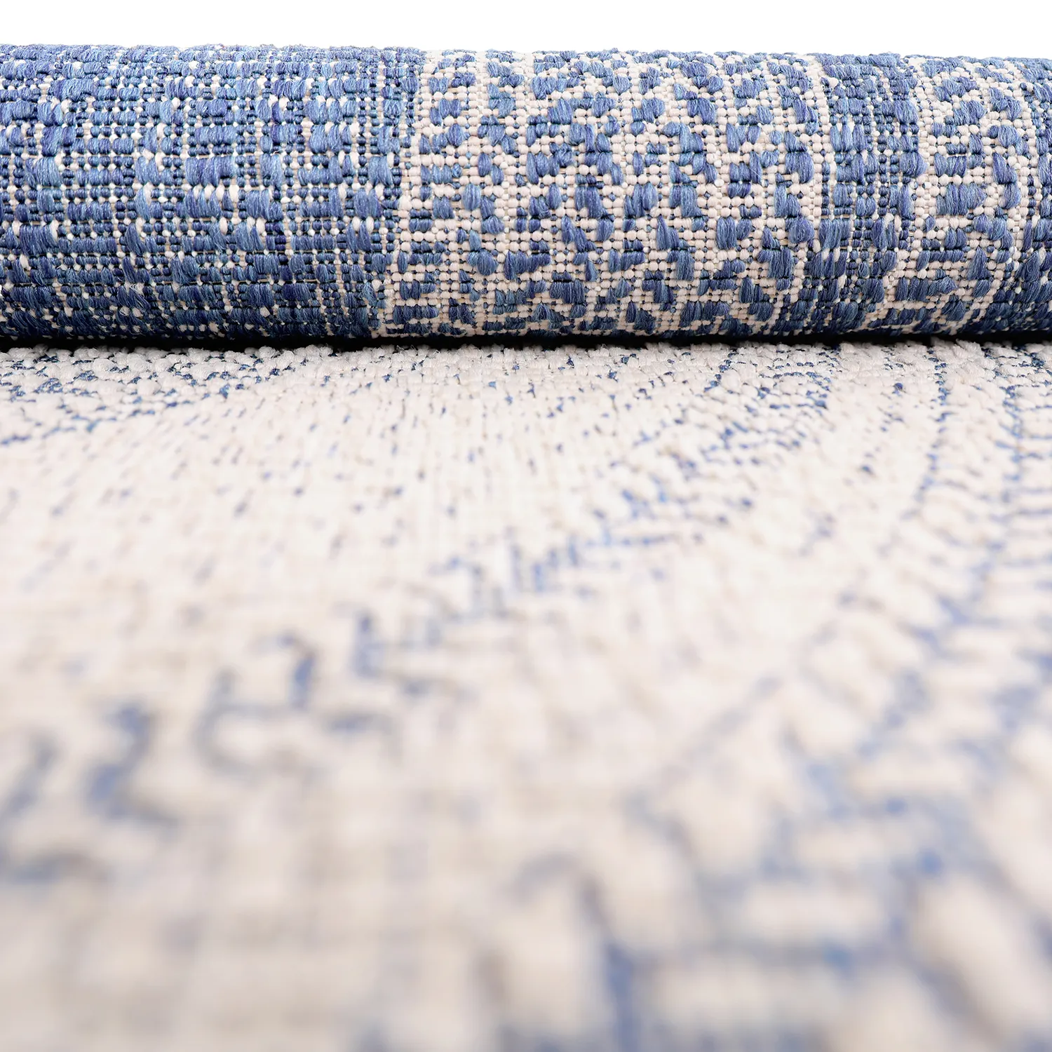 Rund matta - Indoor/Outdoor Angus (blå)