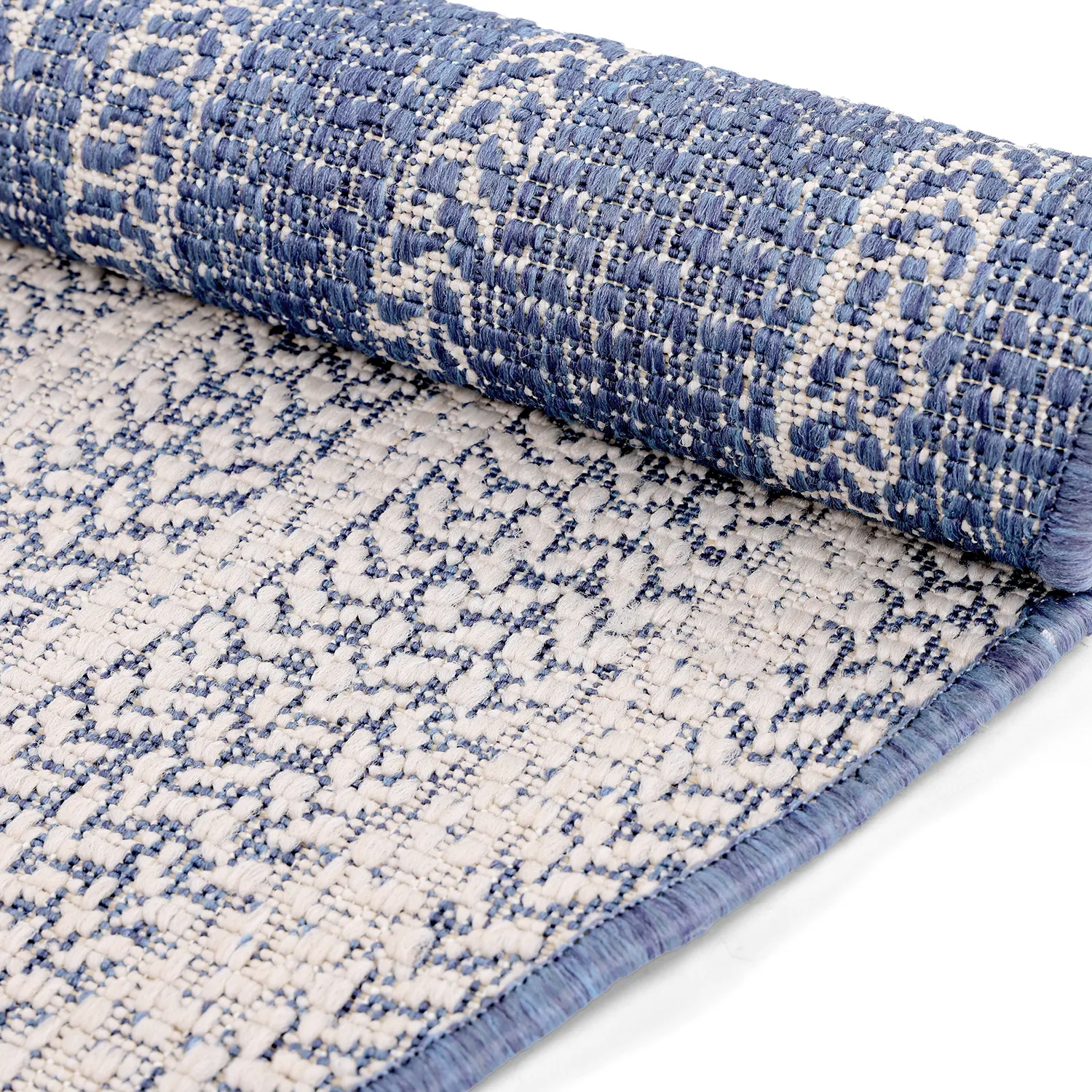 Rund matta - Indoor/Outdoor Angus (blå)