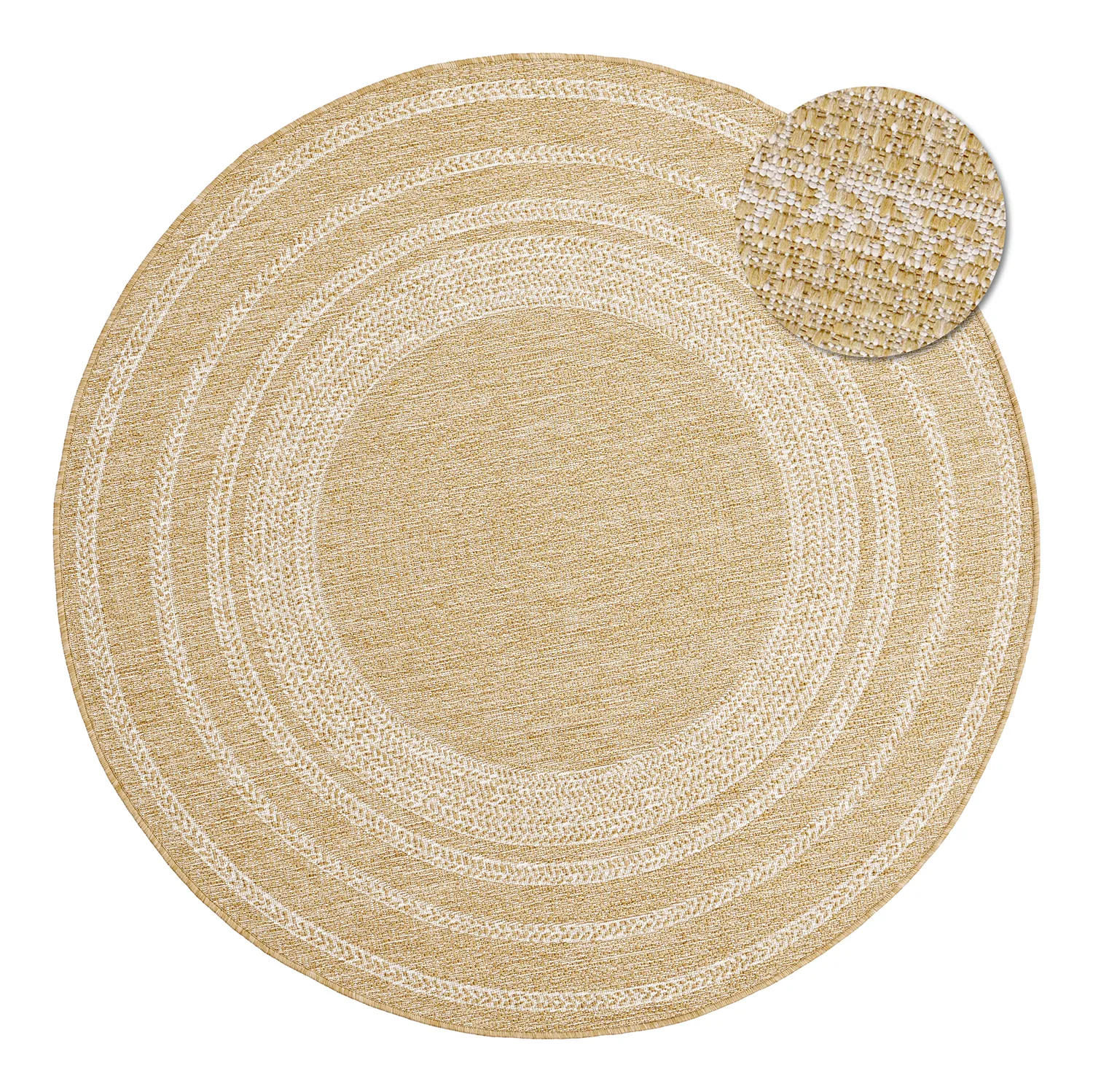 Rund matta - Indoor/Outdoor Angus (natur)