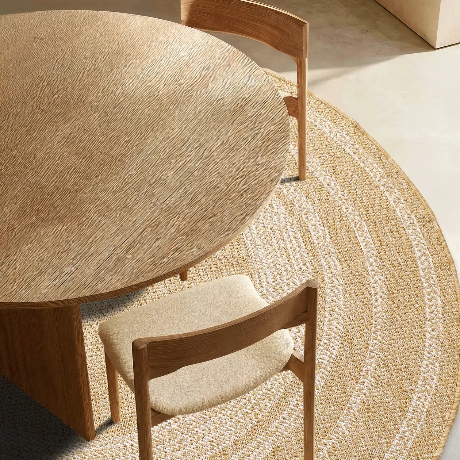 Rund matta - Indoor/Outdoor Angus (natur)