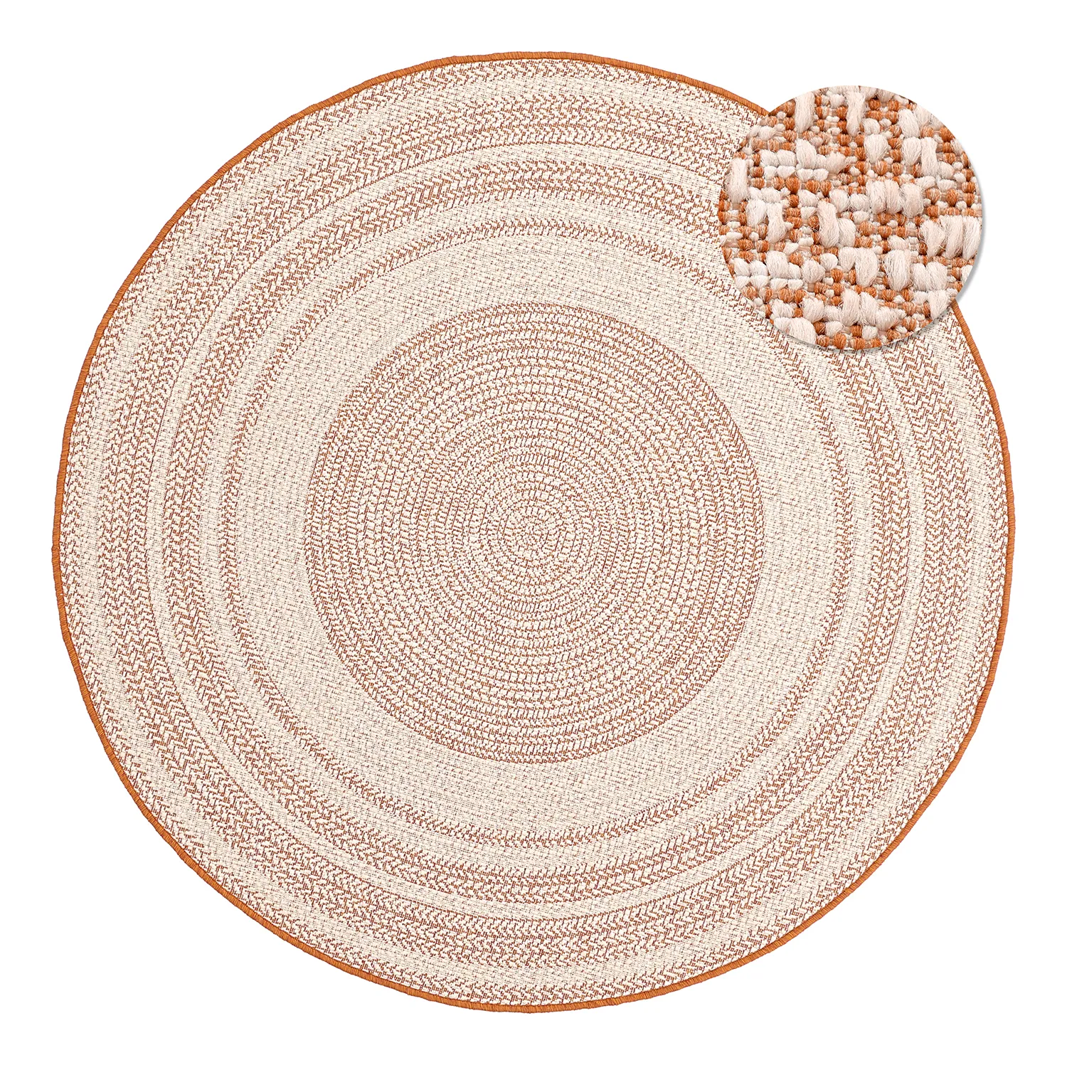 Rund matta - Indoor/Outdoor Angus (röd)