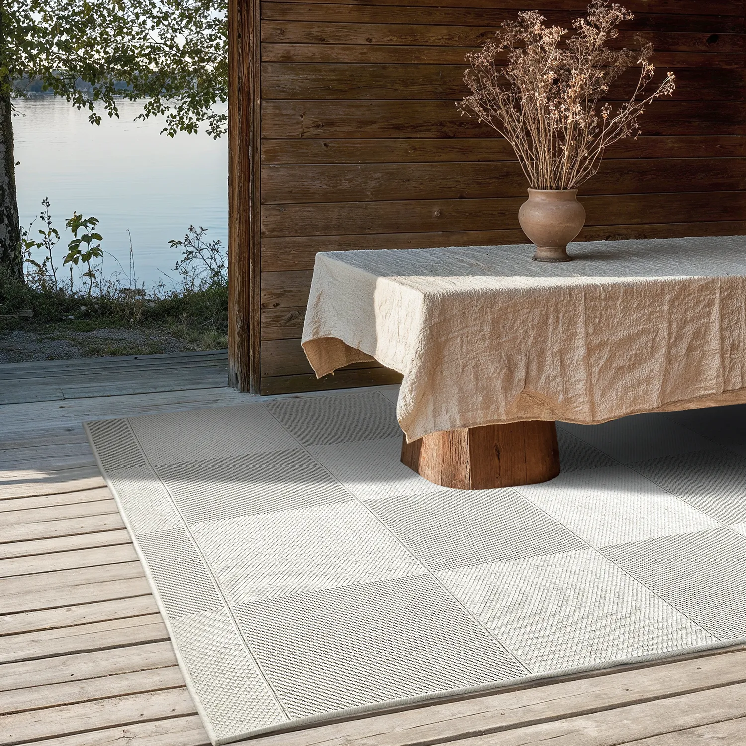 Inomhus- utomhusmatta - Ava (vit)