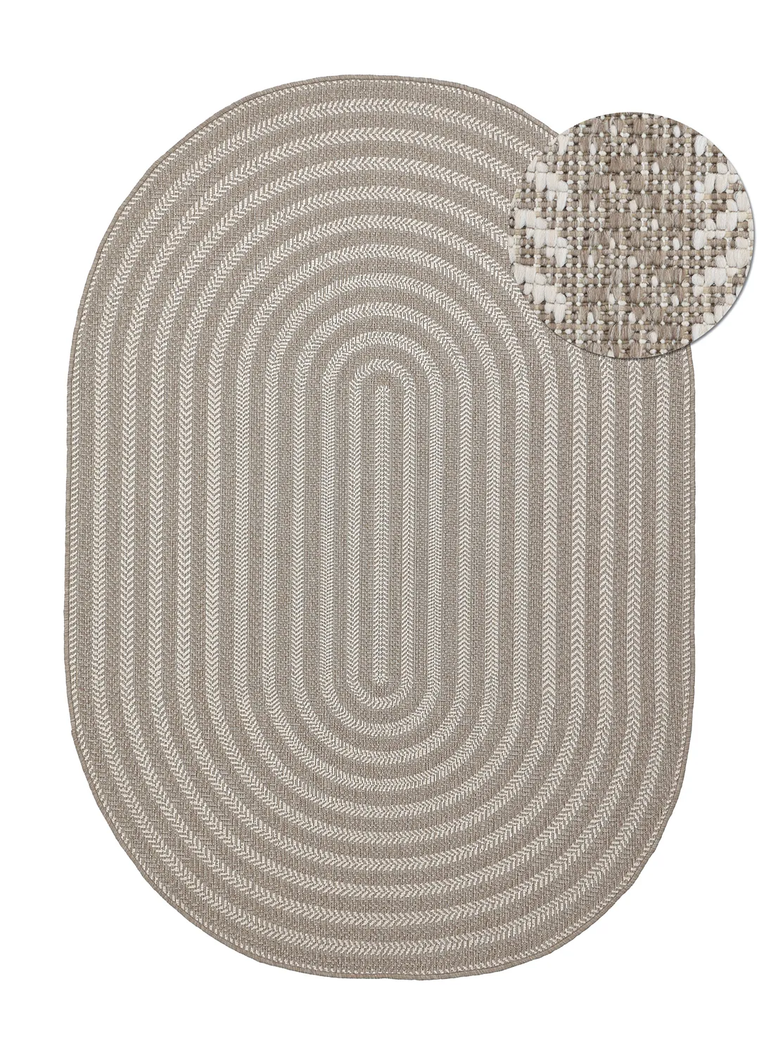 Oval matta - Indoor/outdoor Leander (beige)