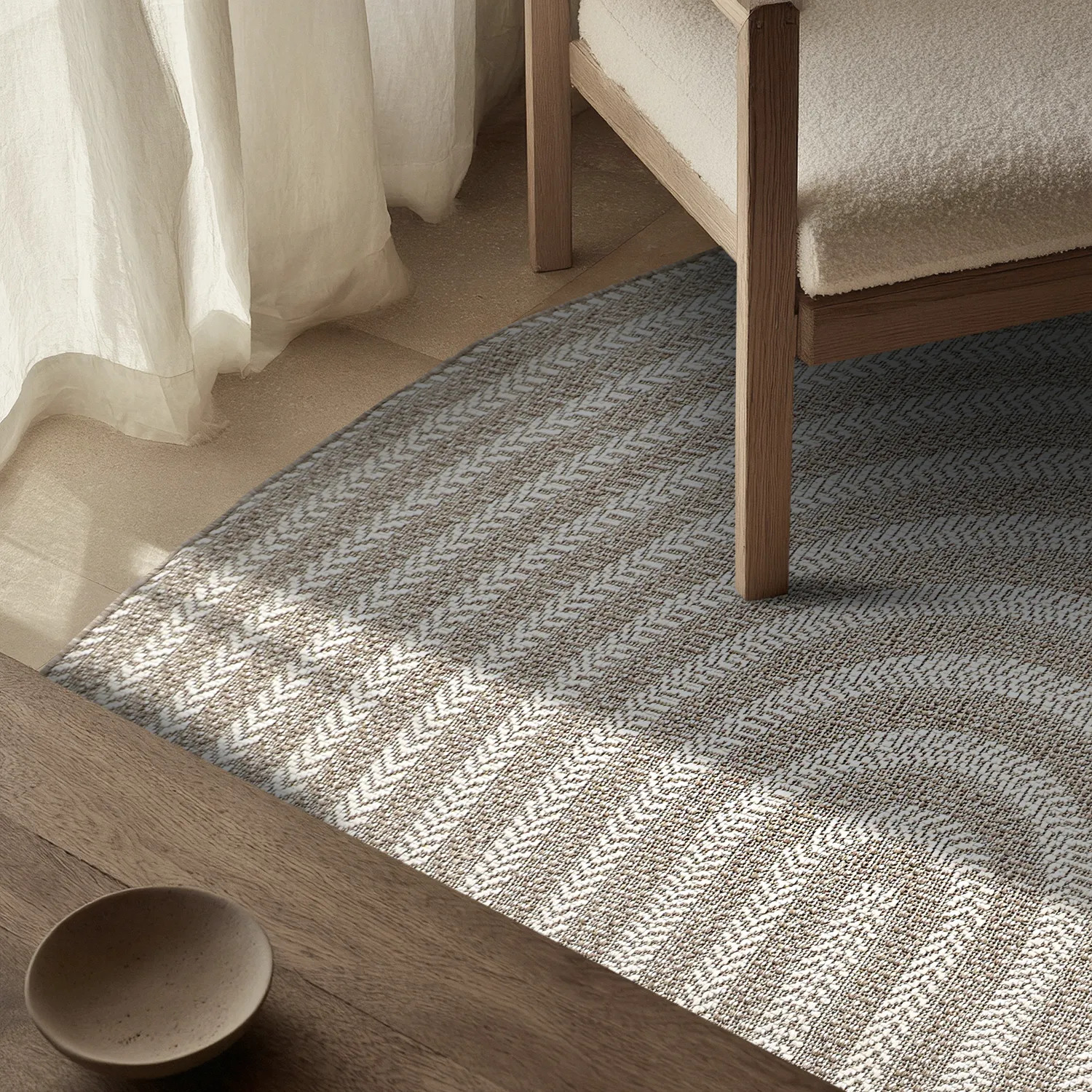 Oval matta - Indoor/outdoor Leander (beige)