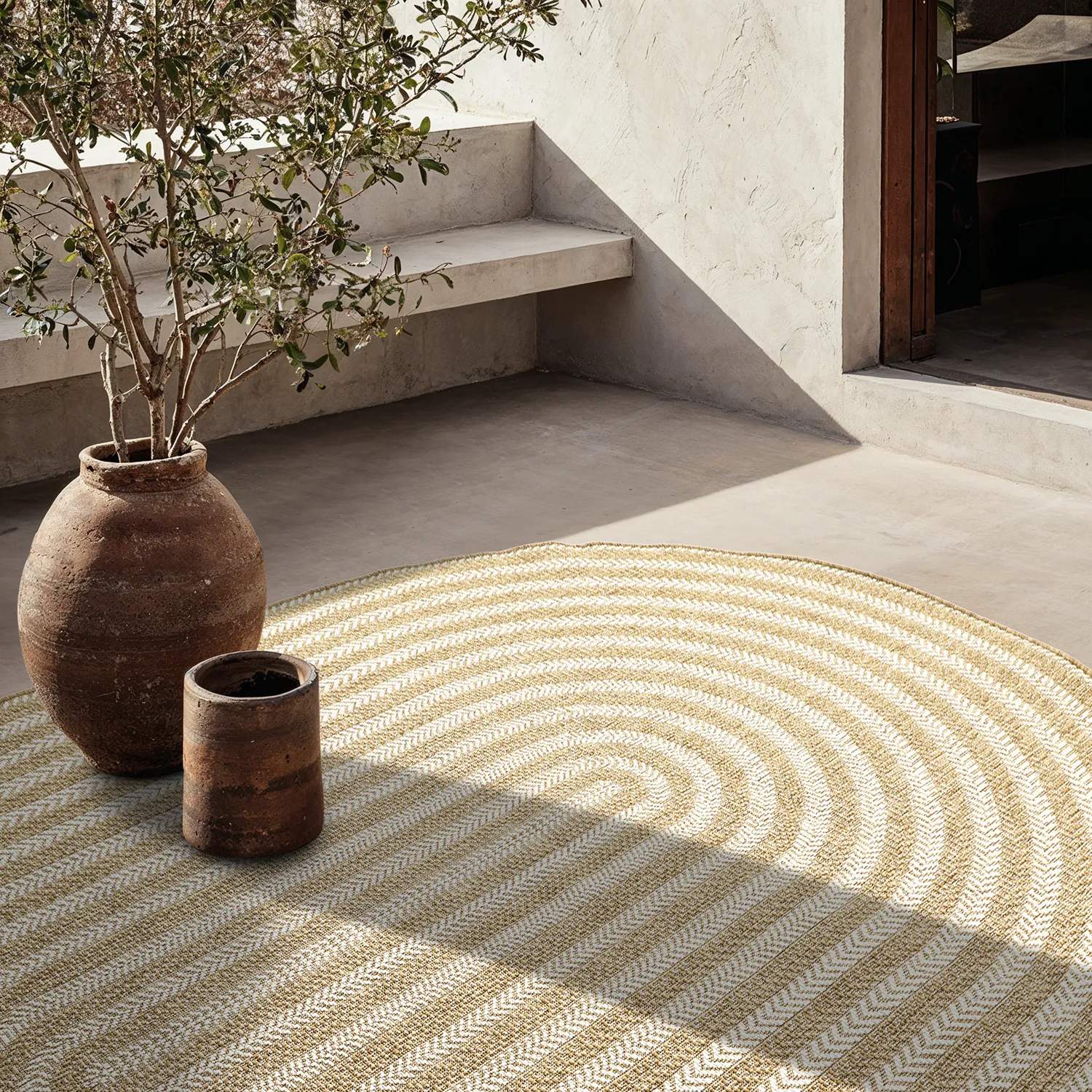 Oval matta - Indoor/outdoor Leander (natur)