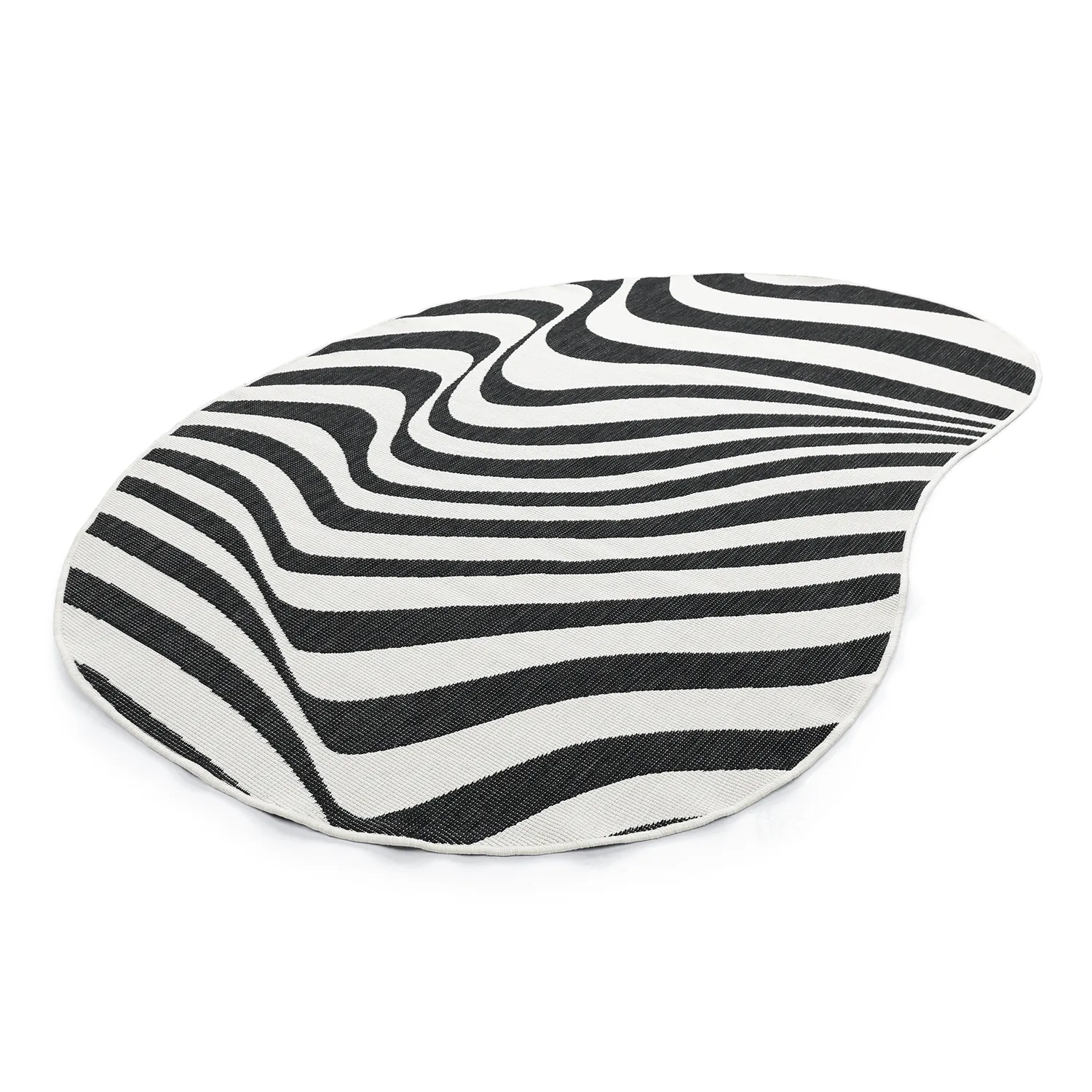 Inomhus- utomhusmatta - Remina (svart/vit)