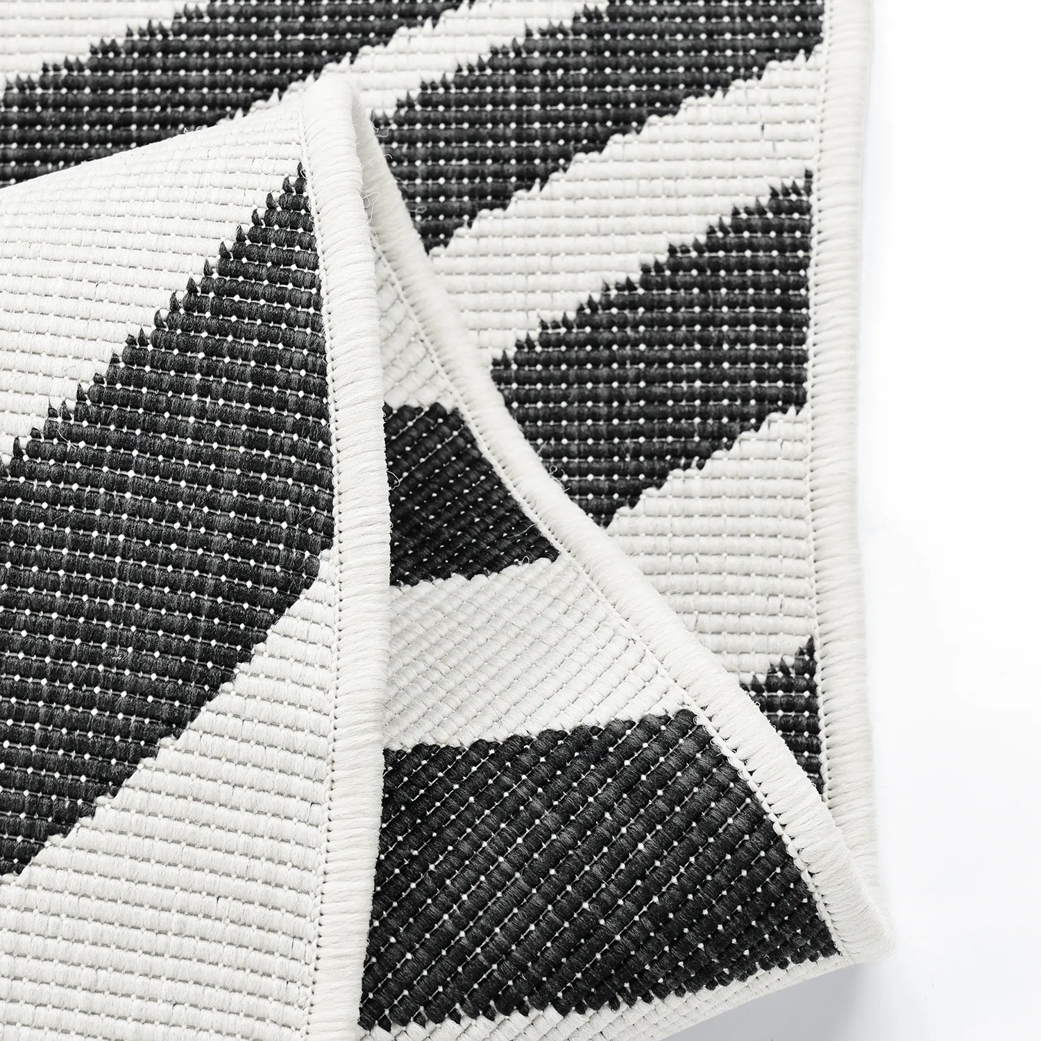 Inomhus- utomhusmatta - Remina (svart/vit)