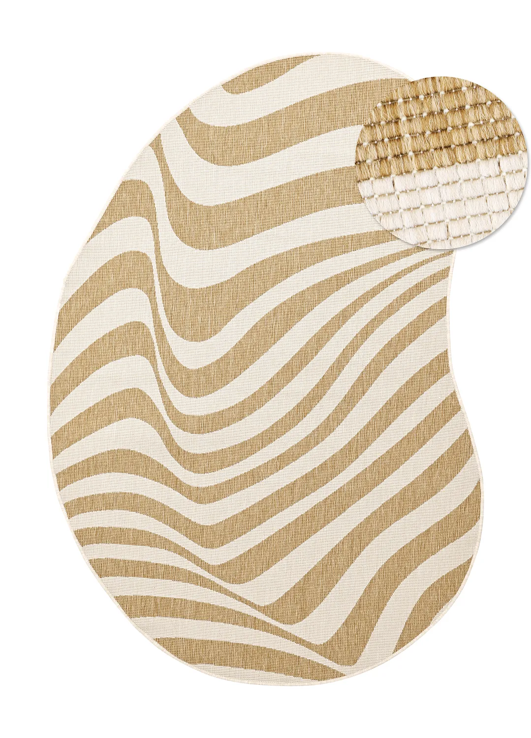 Inomhus- utomhusmatta - Remina (natur/vit)