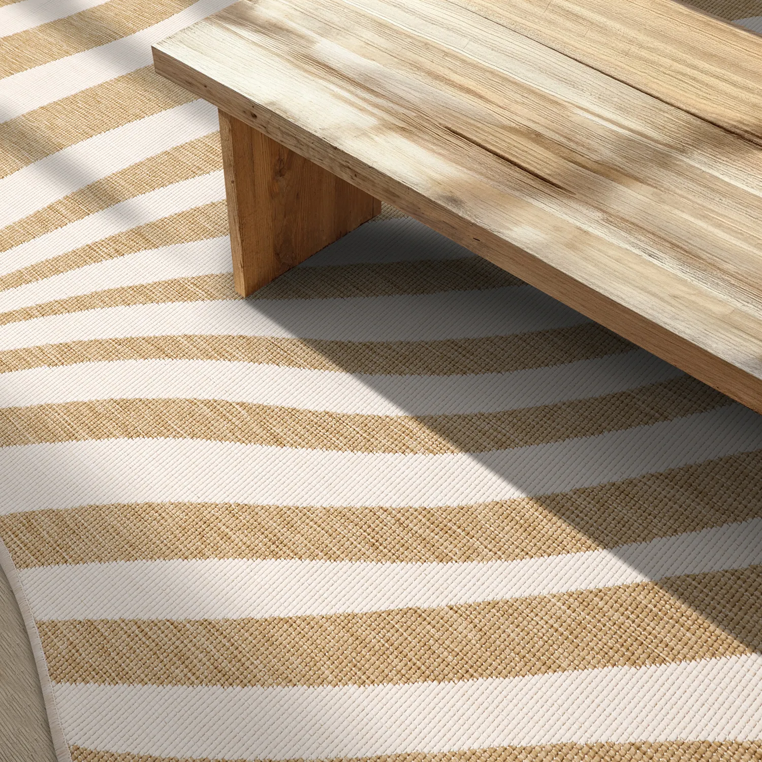 Inomhus- utomhusmatta - Remina (natur/vit)