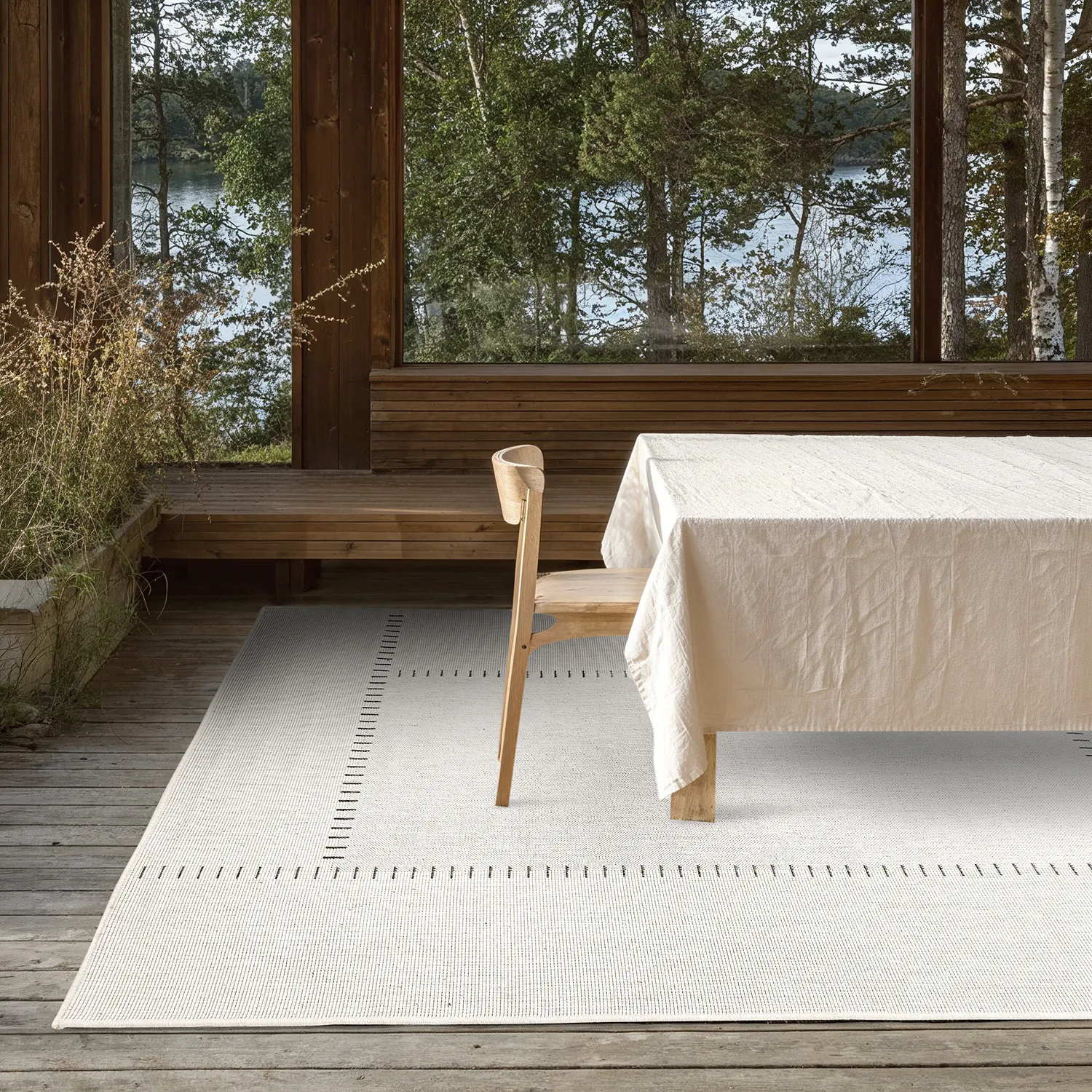 Inomhus- utomhusmatta - Rhea (vit)