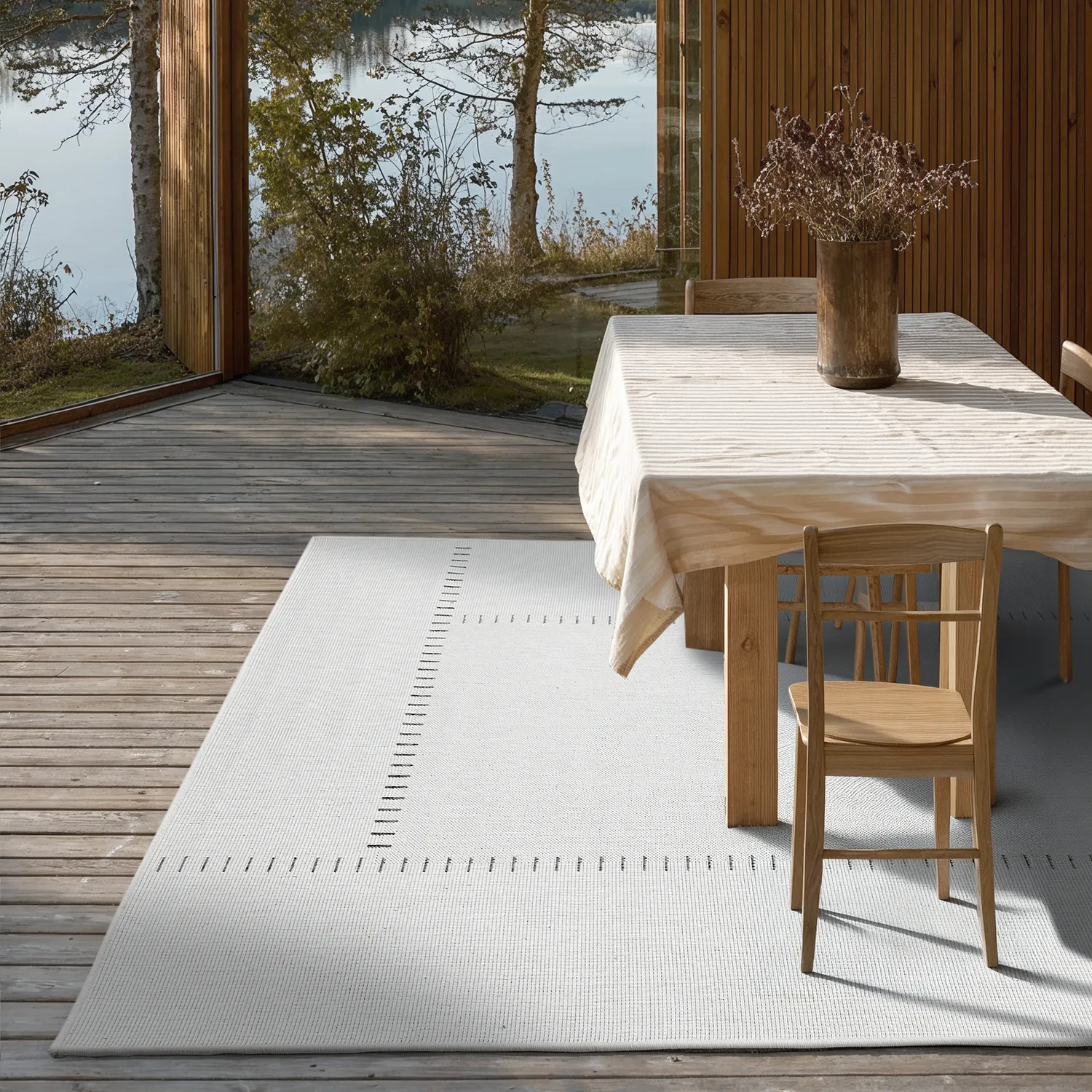 Inomhus- utomhusmatta - Rhea (vit)