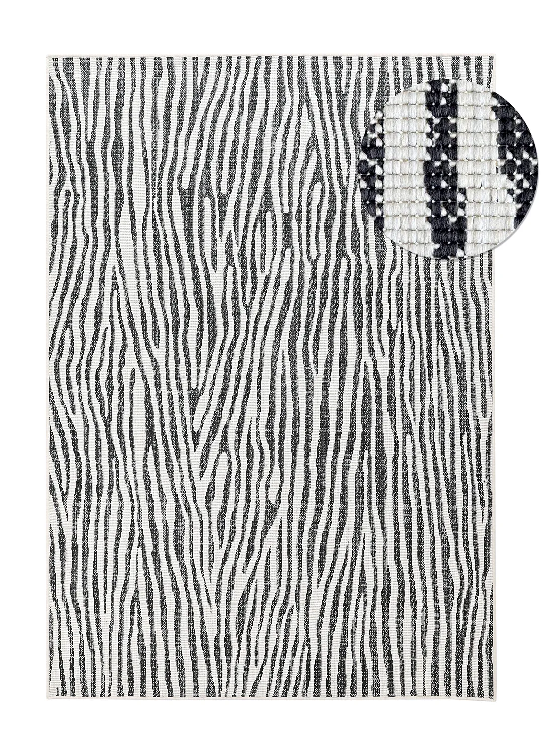Inomhus- utomhusmatta - Vaura (svart/vit)