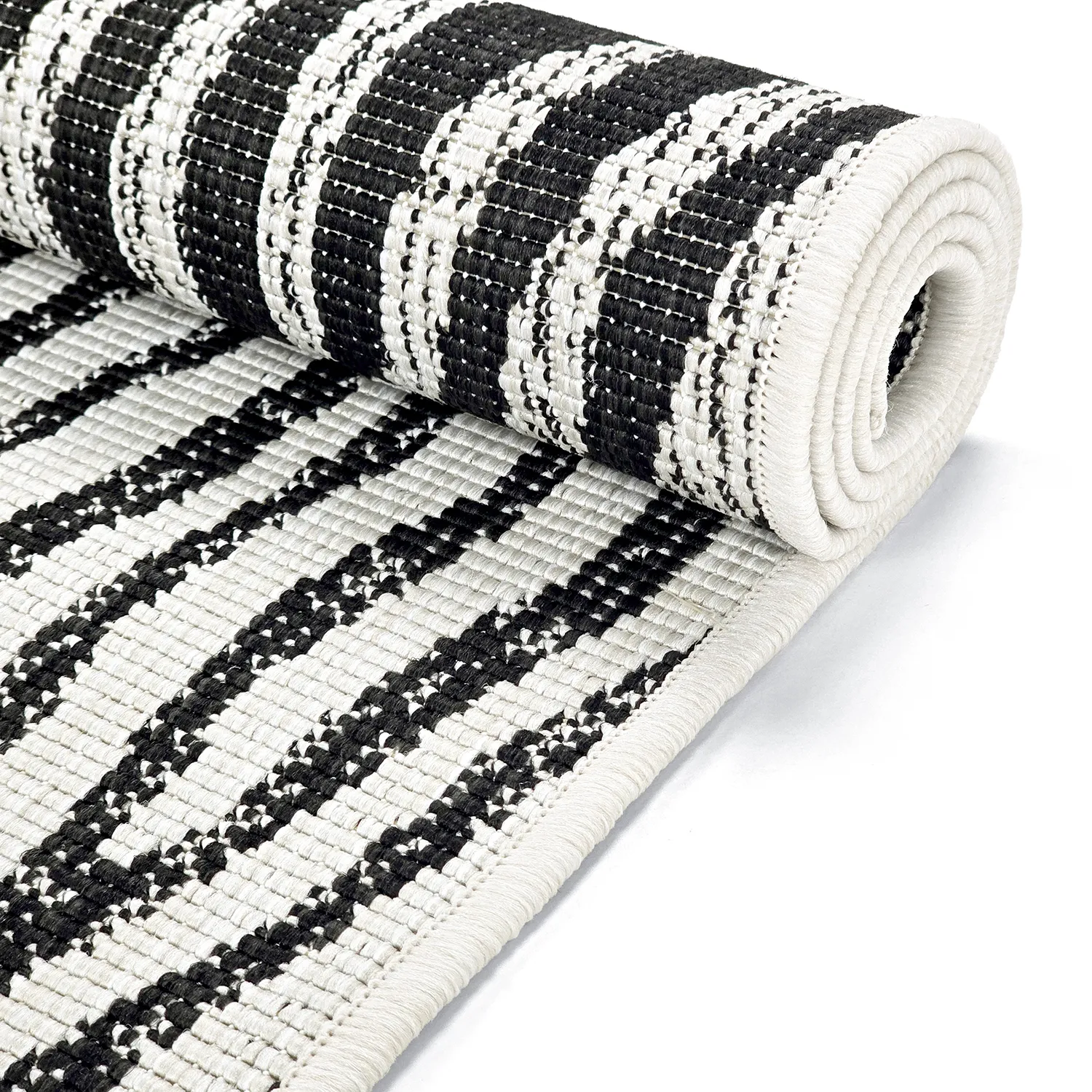 Inomhus- utomhusmatta - Vaura (svart/vit)