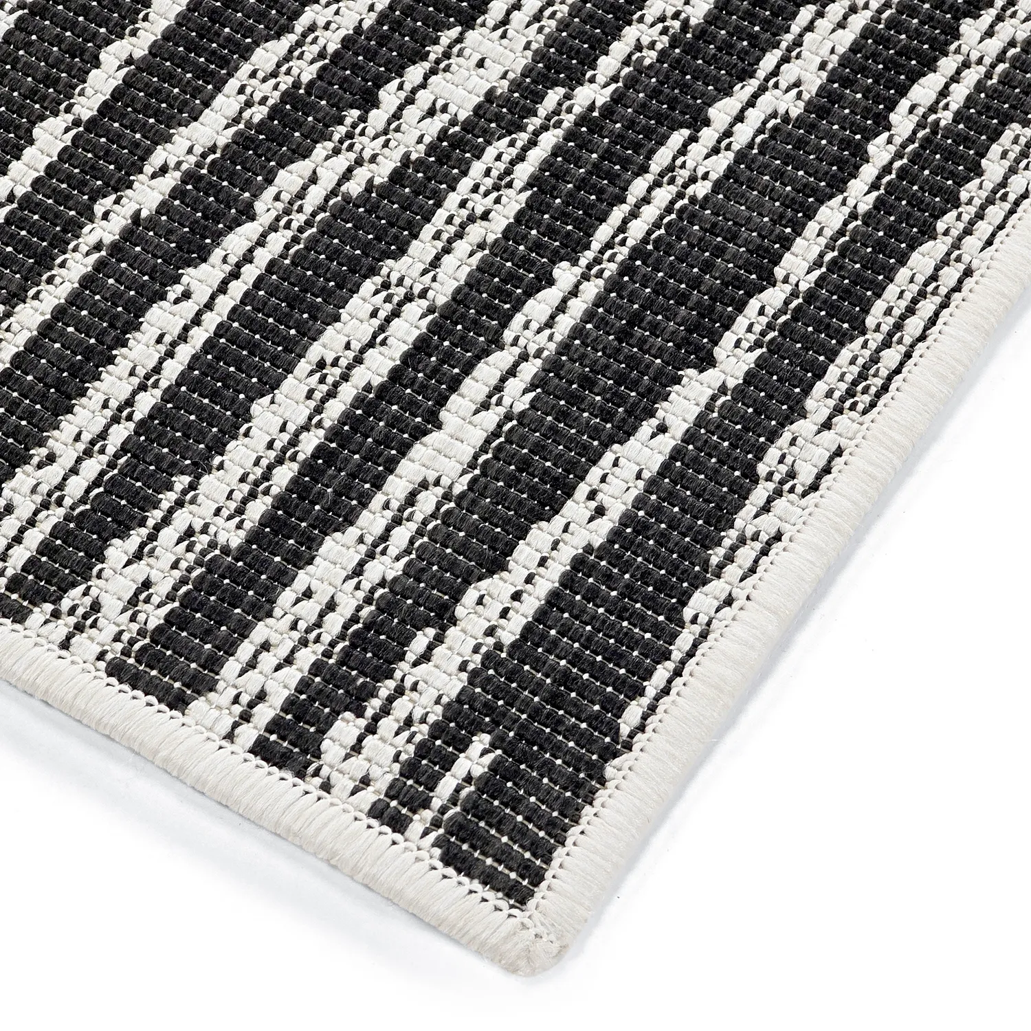 Inomhus- utomhusmatta - Vaura (svart/vit)