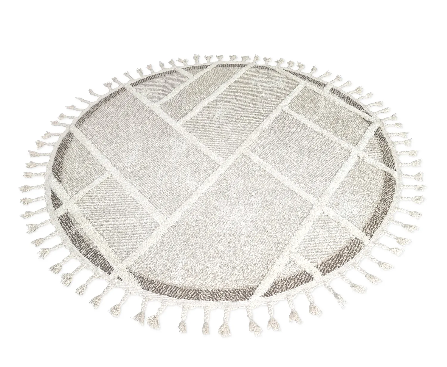 Kruhový koberec - Boston (béžový)