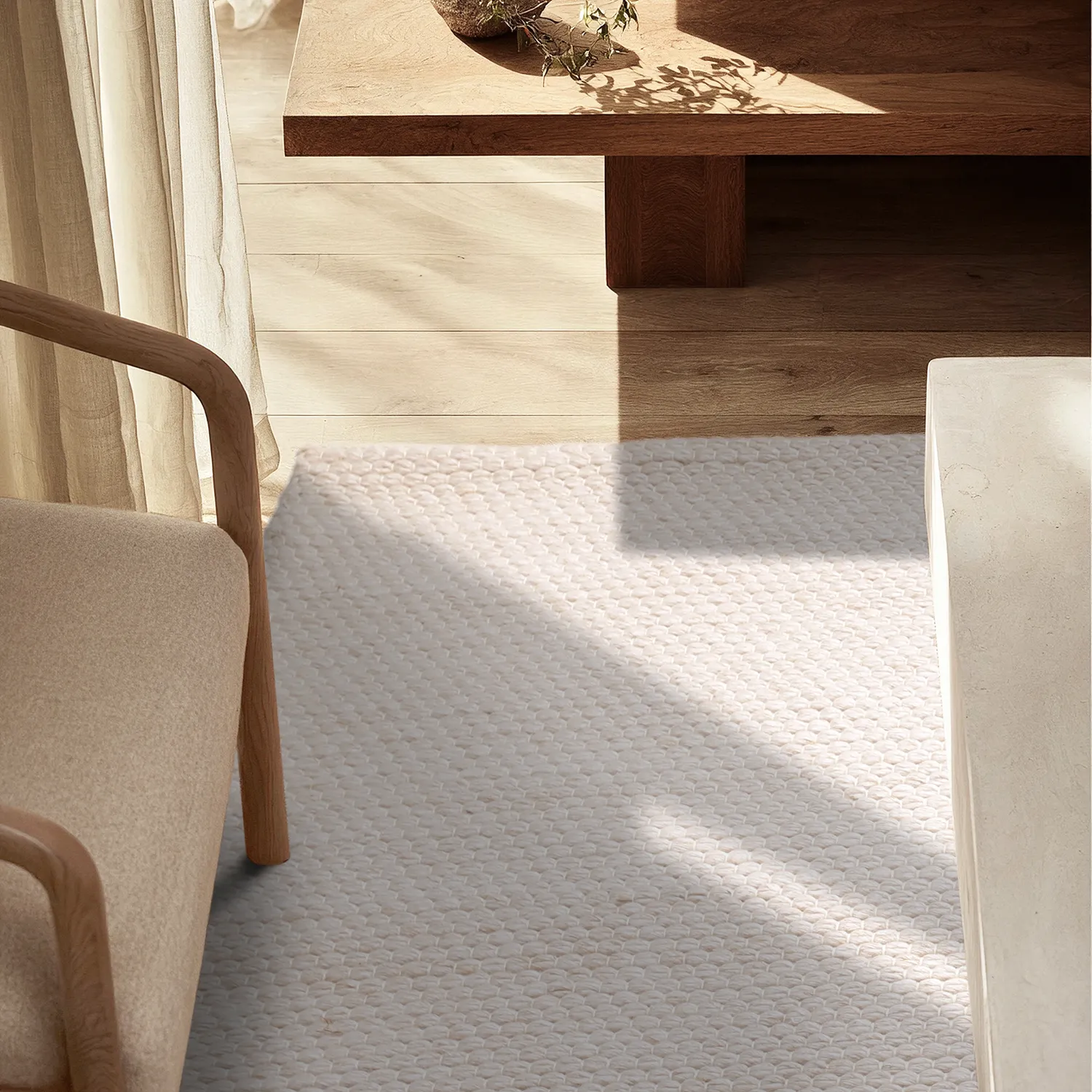 Koberec na vnútorné a vonkajšie použitie - Arco Wool Look (krém)