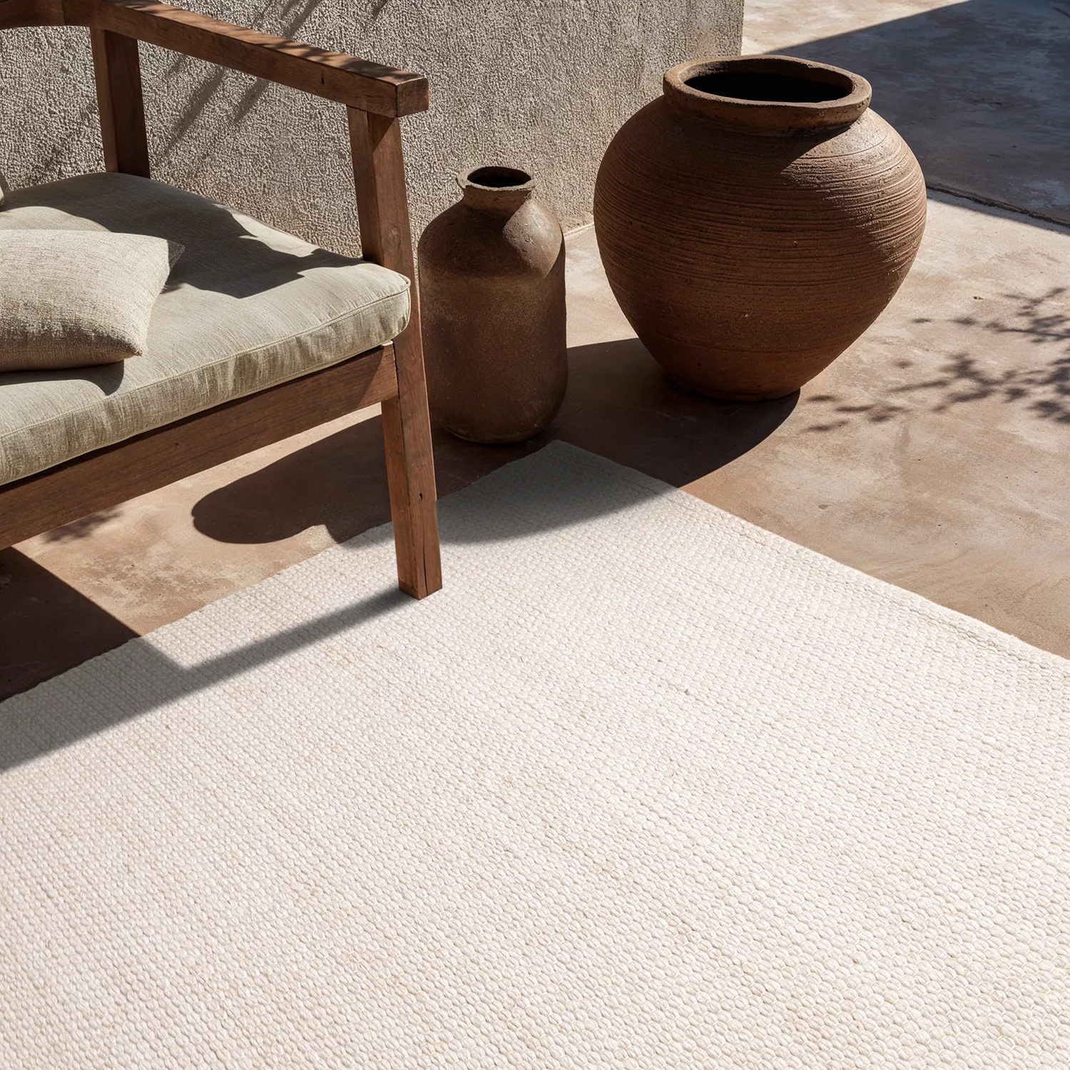 Koberec na vnútorné a vonkajšie použitie - Arco Wool Look (krém)