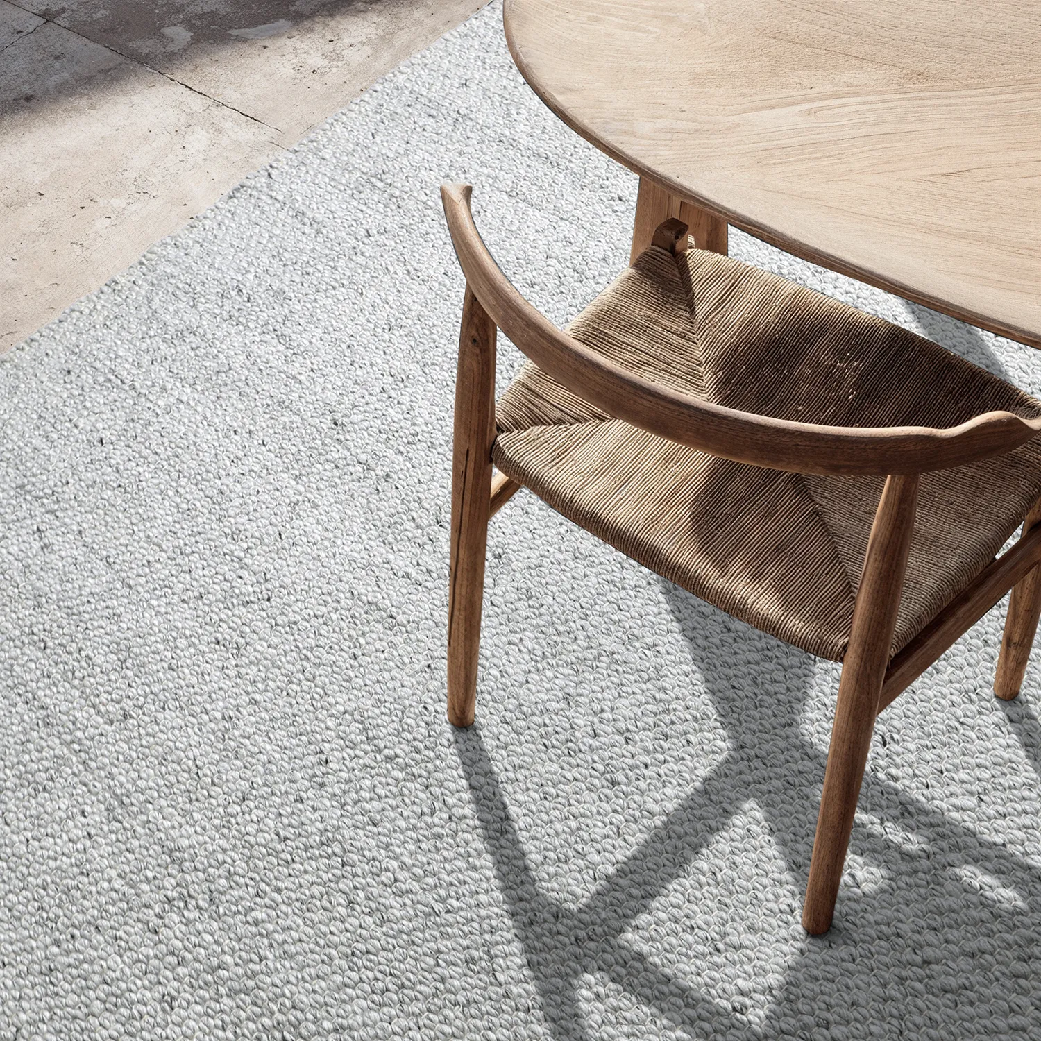 Koberec na vnútorné a vonkajšie použitie - Arco Wool Look (sivá/béžová)
