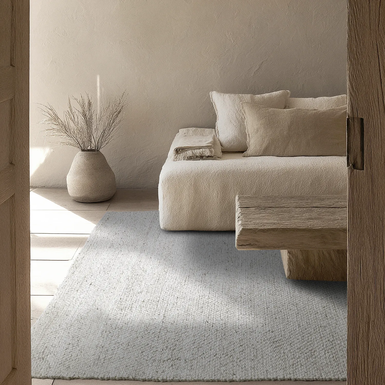 Koberec na vnútorné a vonkajšie použitie - Arco Wool Look (sivá/béžová)