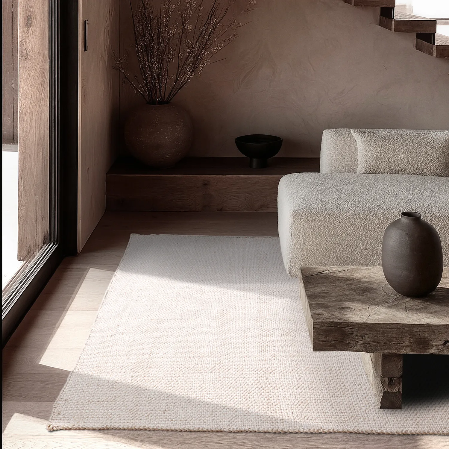 Koberec na vnútorné a vonkajšie použitie - Orta Wool Look (krém)