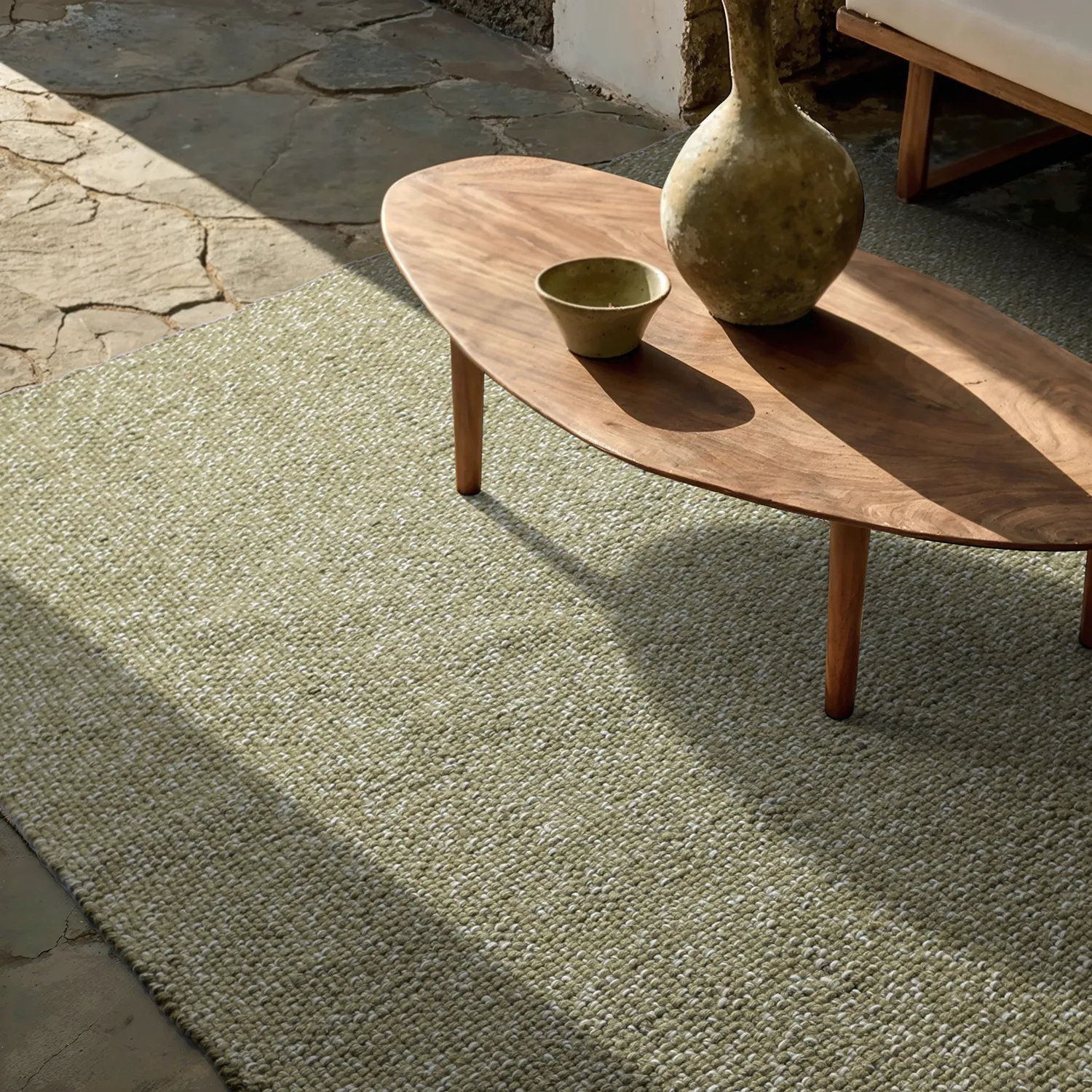 Koberec na vnútorné a vonkajšie použitie - Orta Wool Look (machovo zelená)
