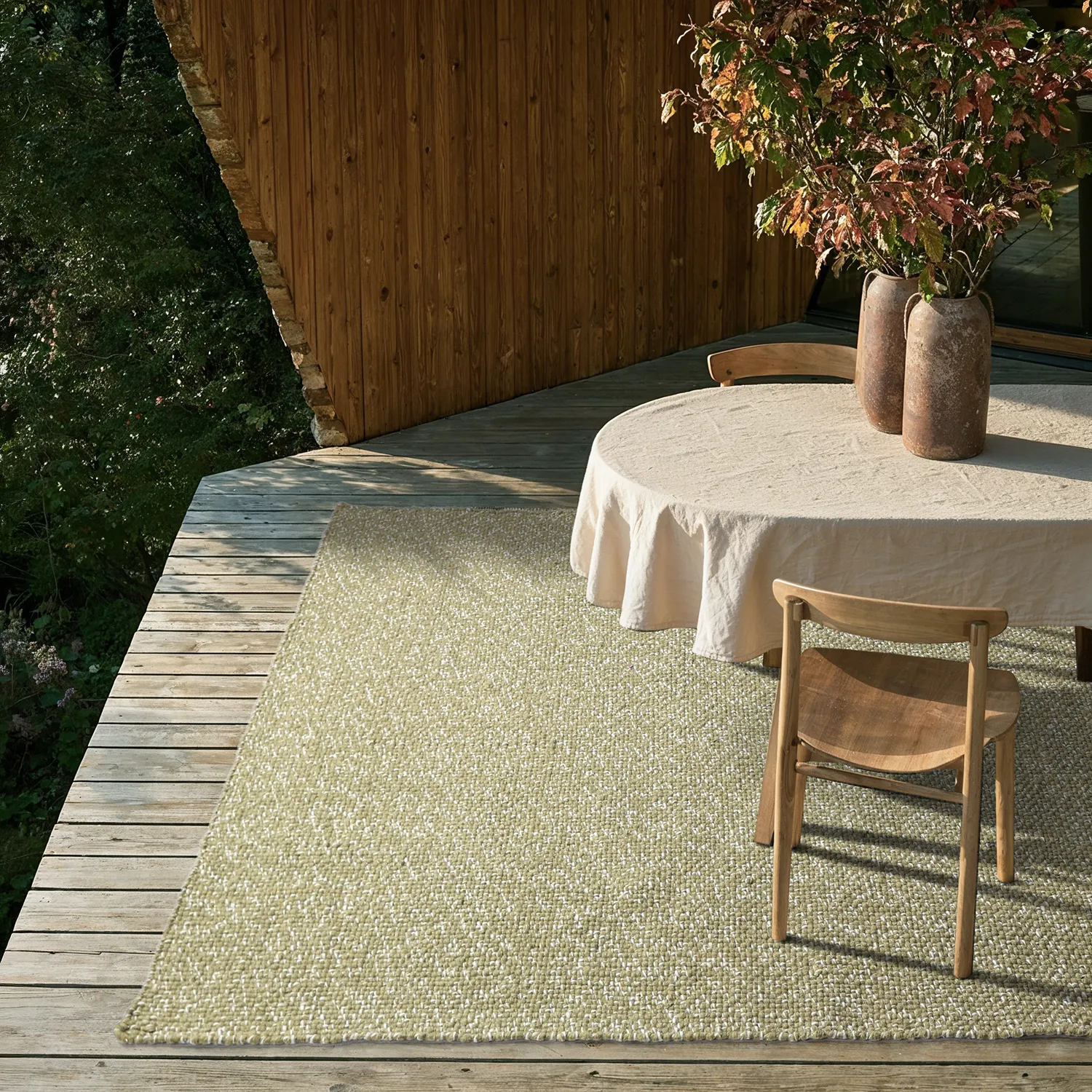 Koberec na vnútorné a vonkajšie použitie - Orta Wool Look (machovo zelená)
