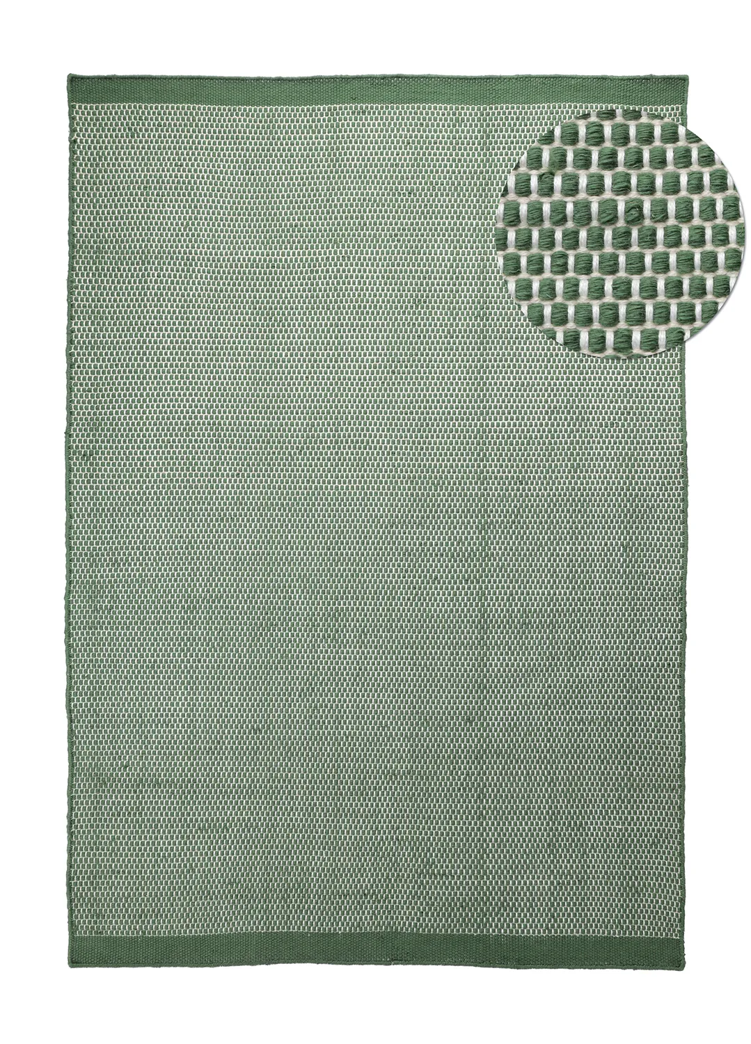 Koberec na vnútorné a vonkajšie použitie - Coastal Wool Look (zelená/biela)