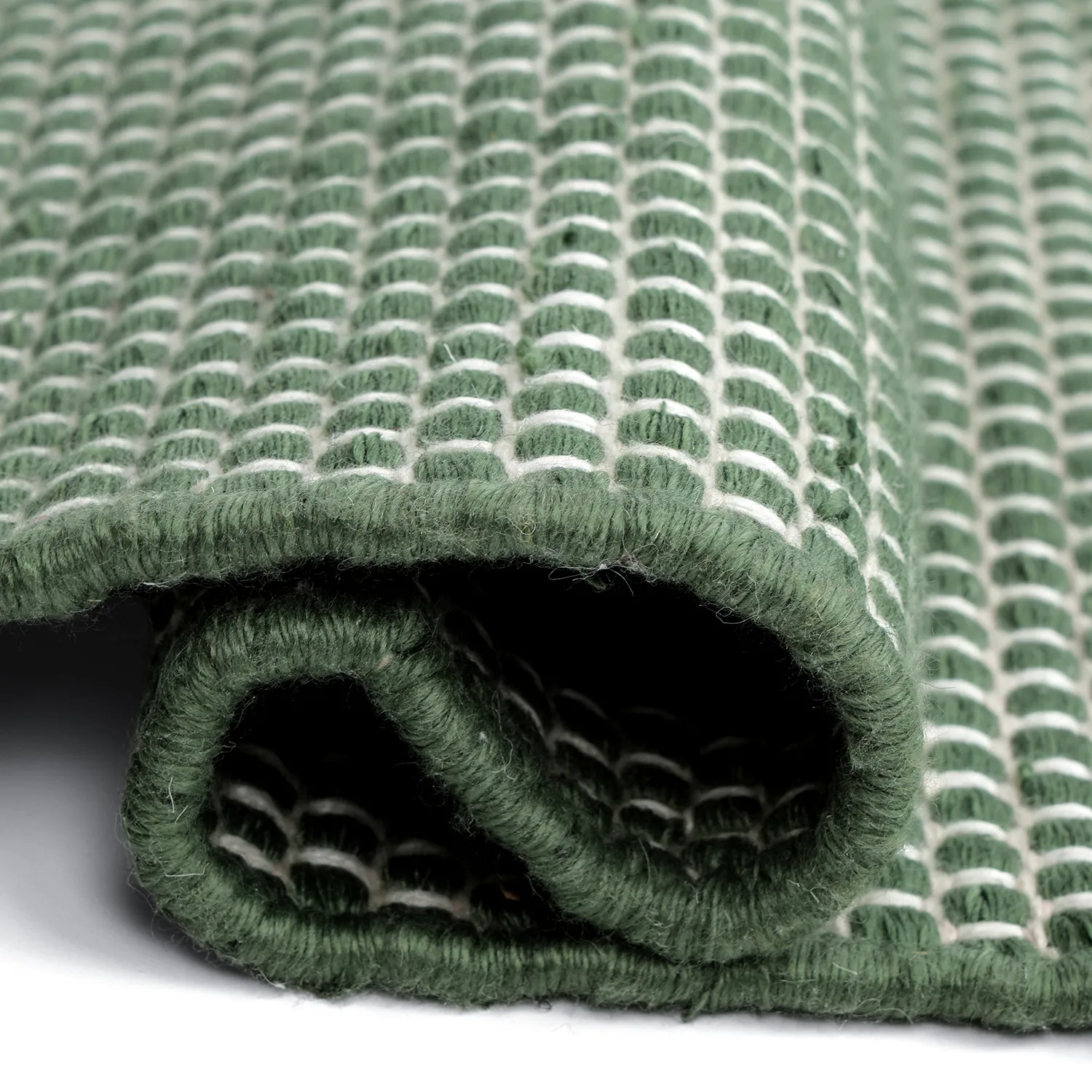 Koberec na vnútorné a vonkajšie použitie - Coastal Wool Look (zelená/biela)