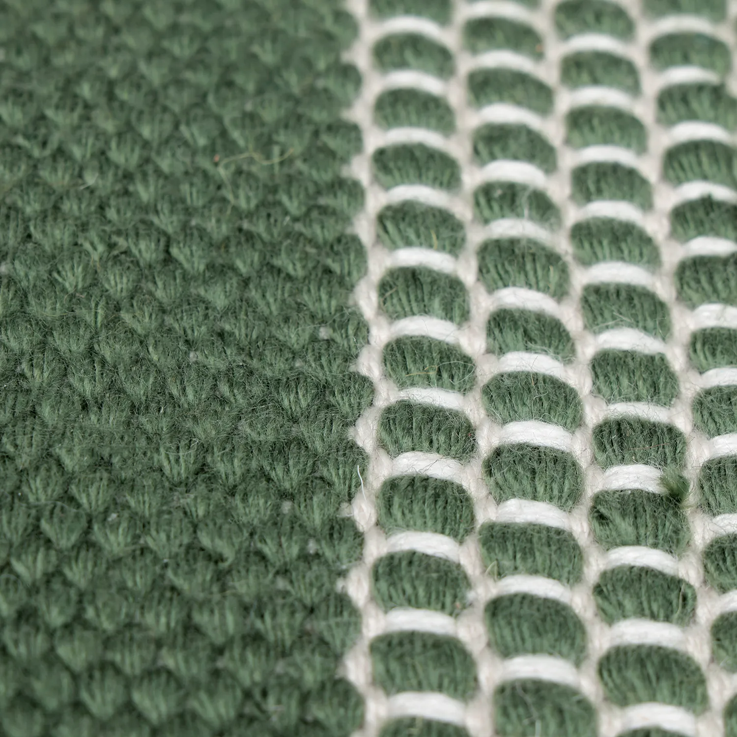 Koberec na vnútorné a vonkajšie použitie - Coastal Wool Look (zelená/biela)