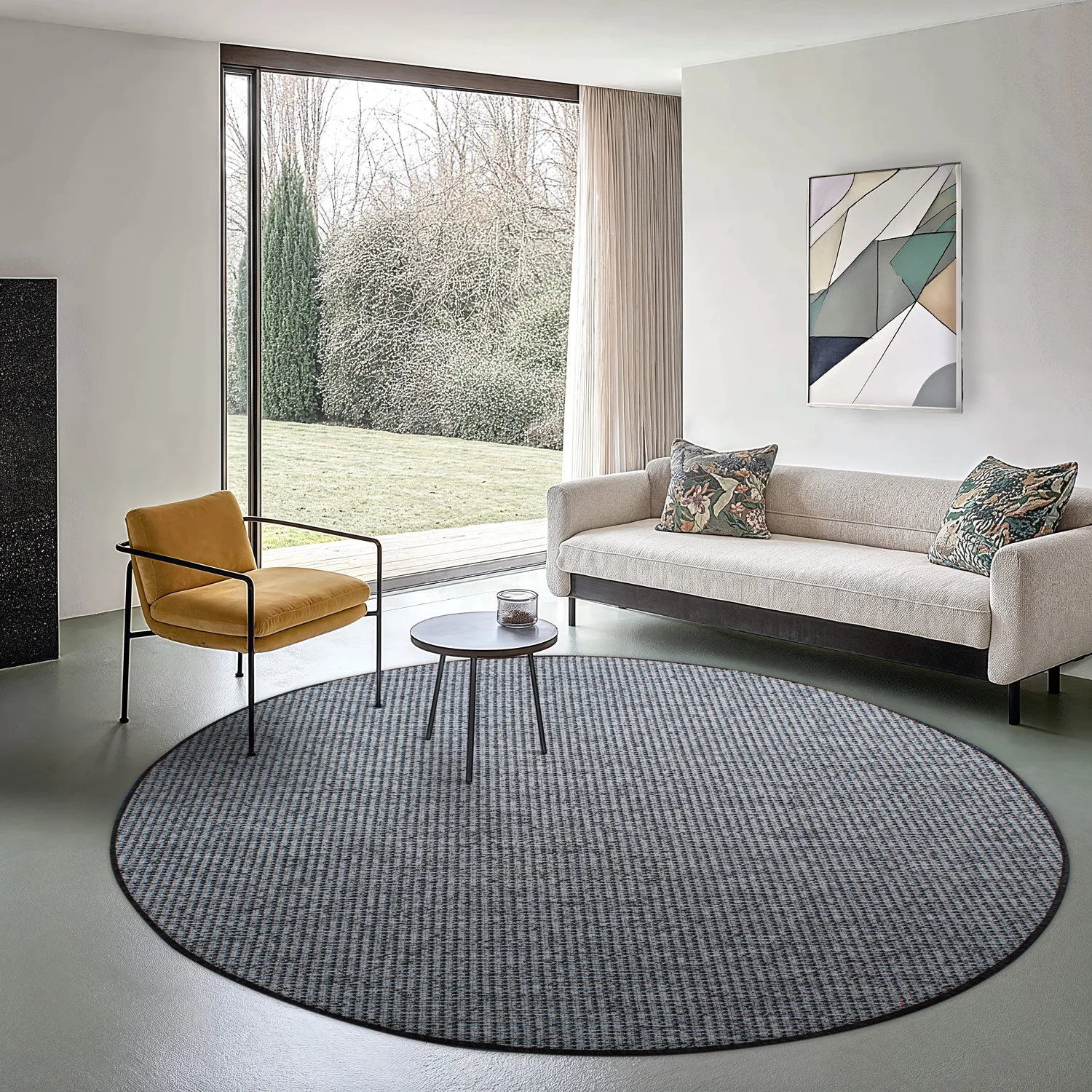 Kruhový koberec - Bergen (antracit)