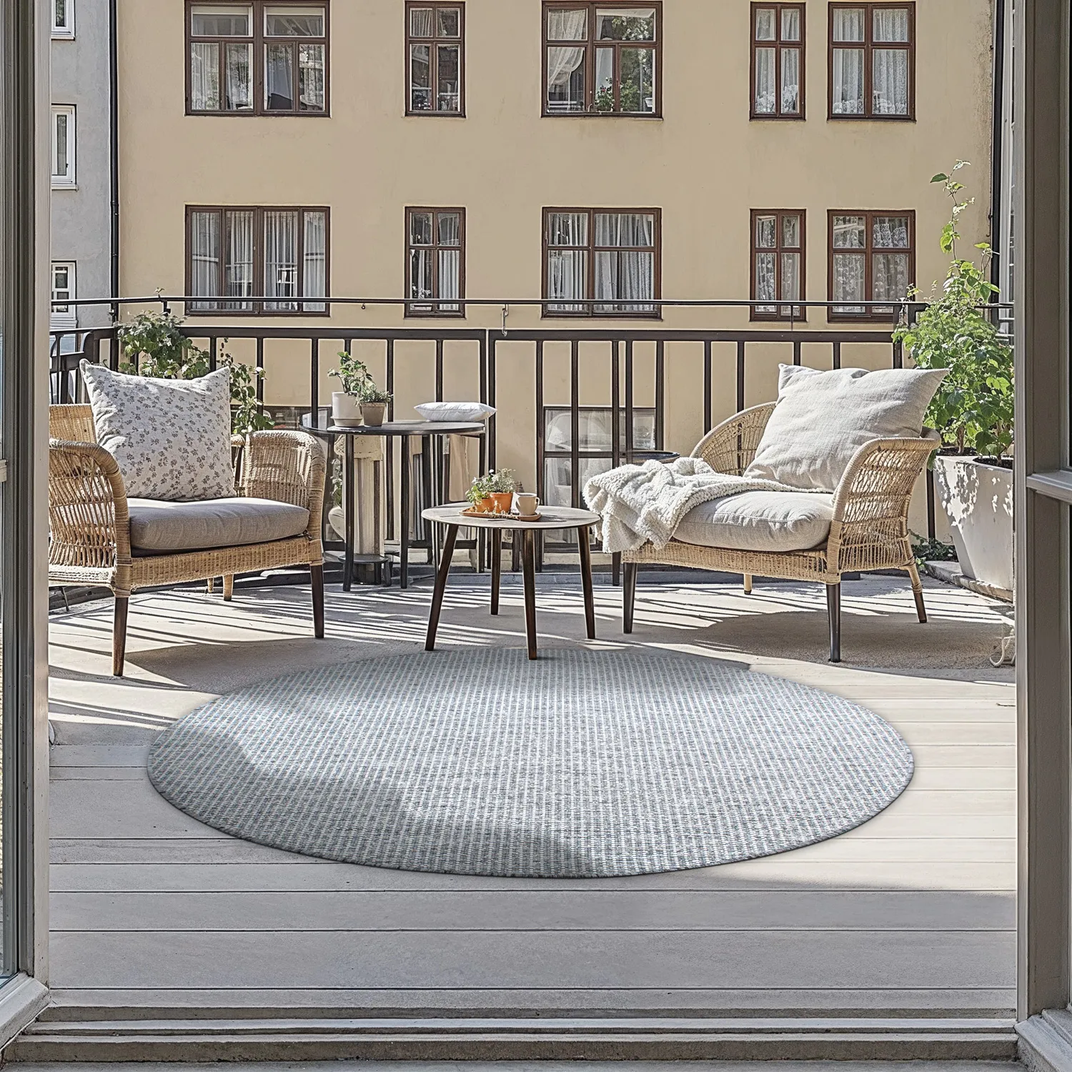 Kruhový koberec - Bergen (strieborný)