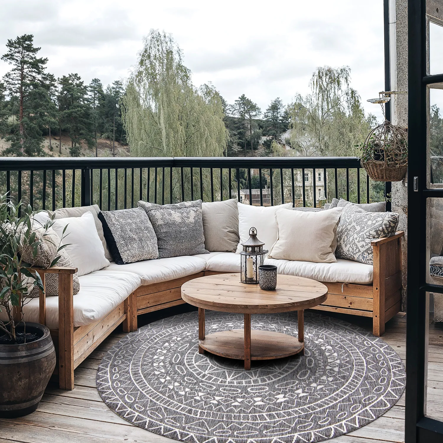 Kruhový koberec - Brussels Diamond (šedý)