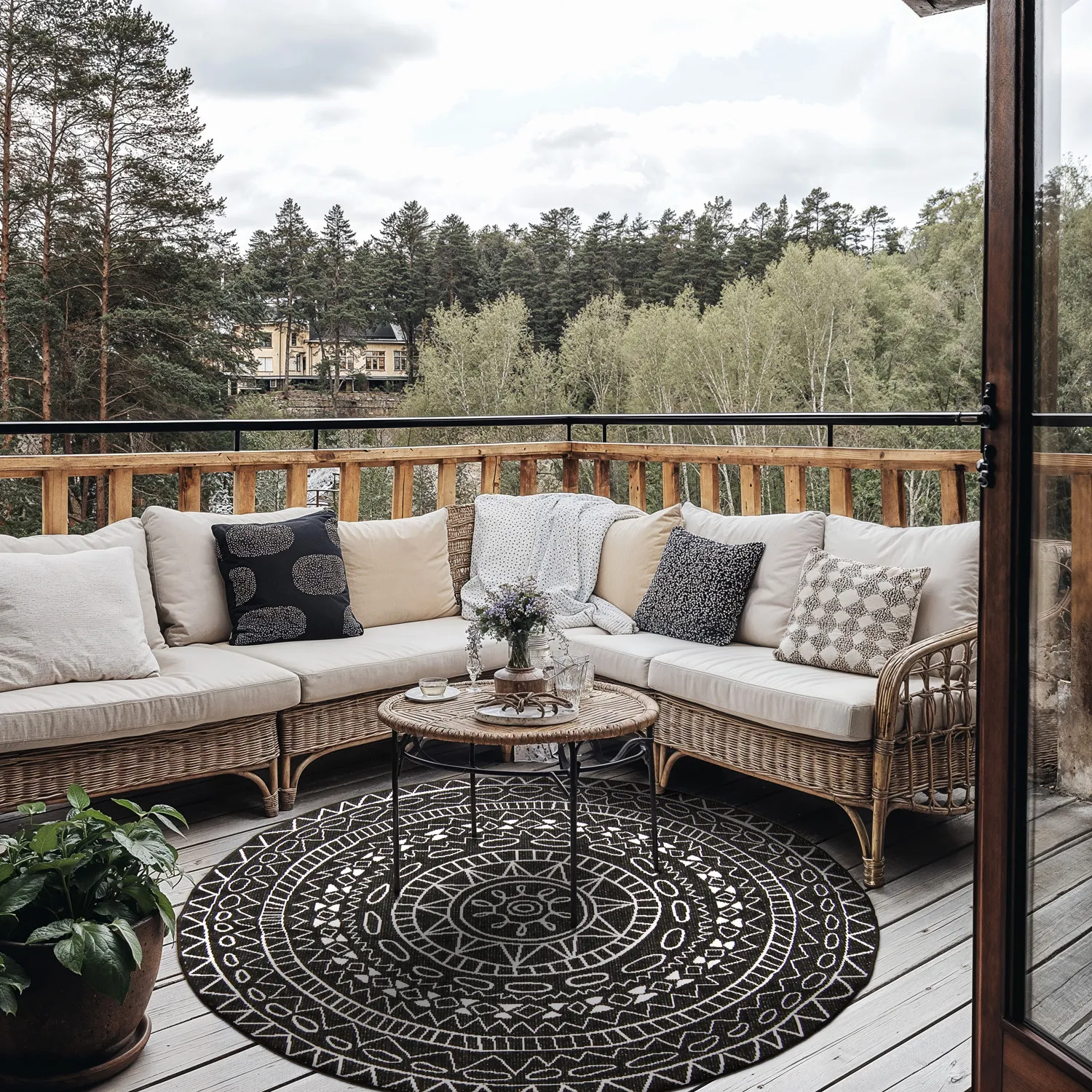 Kruhový koberec - Brussels Diamond (čierny)